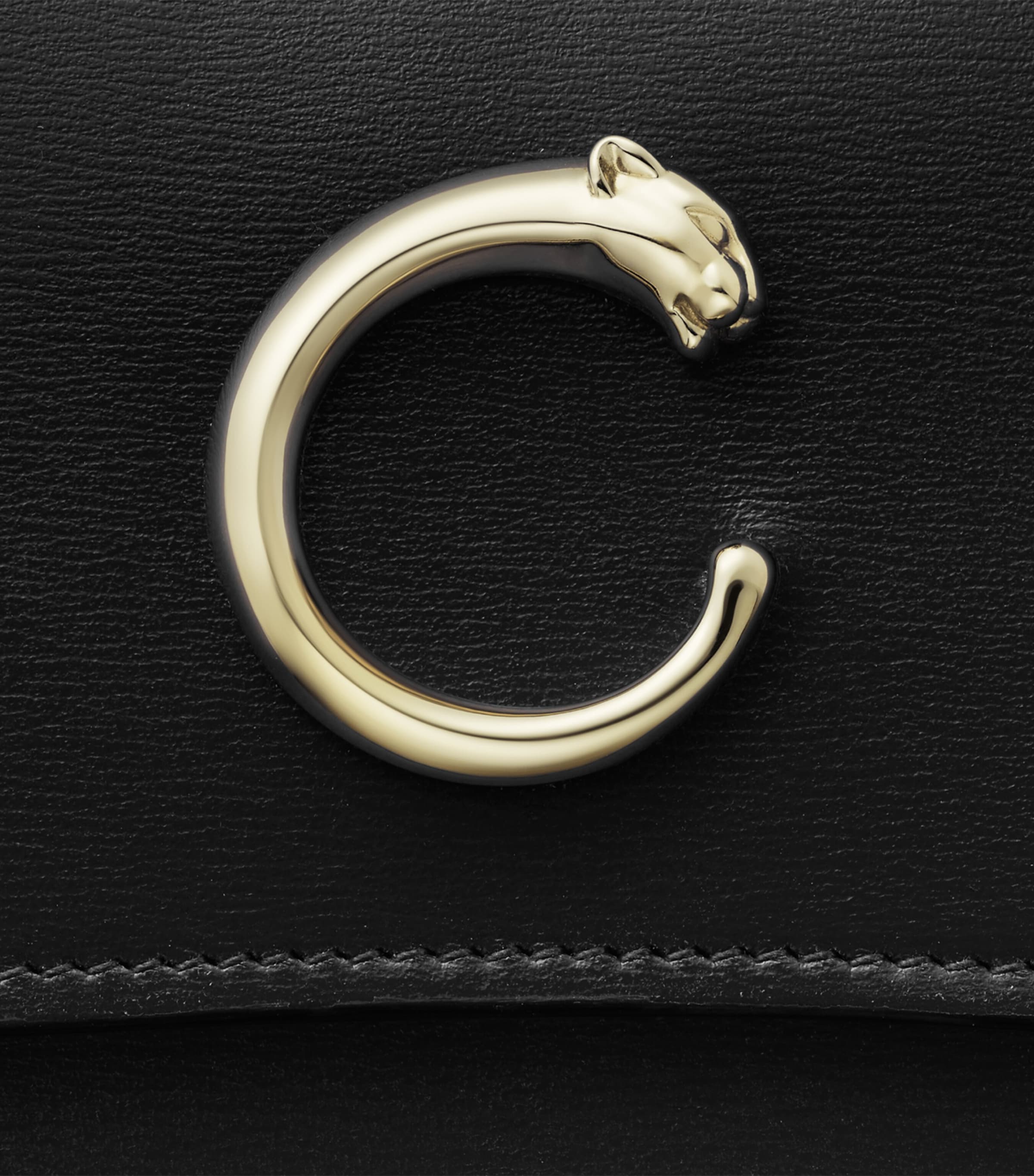 Calfskin Panthère de Cartier Wallet BLACK Image 5