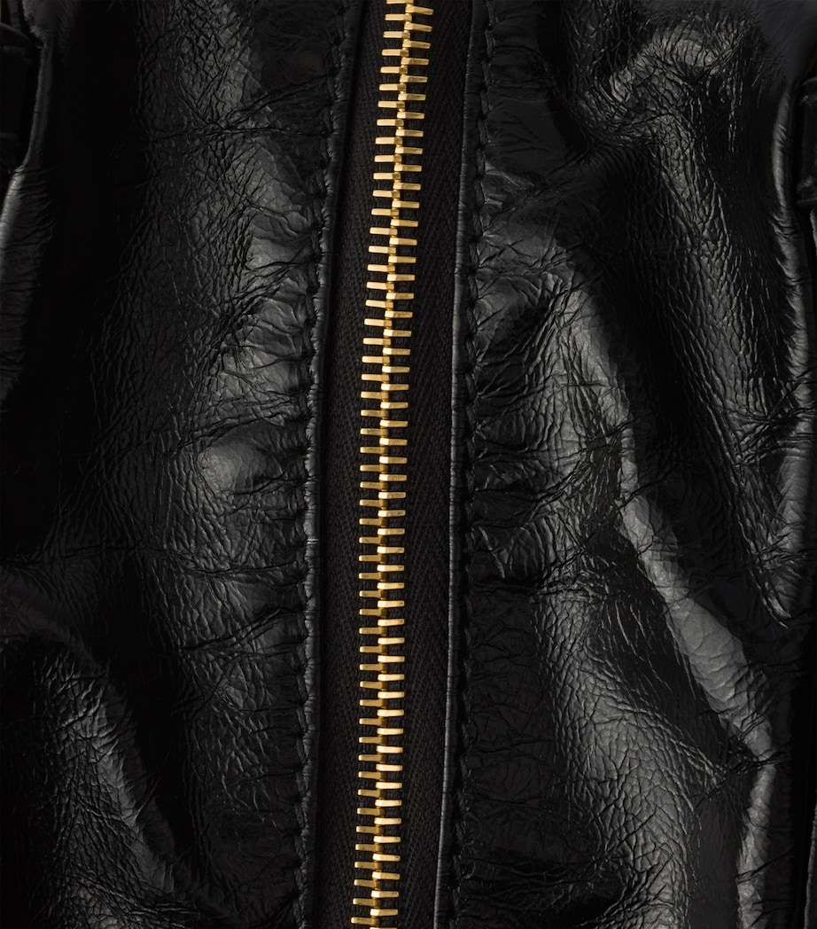 Leather Dangle Top-Handle Bag F0002 Image 5