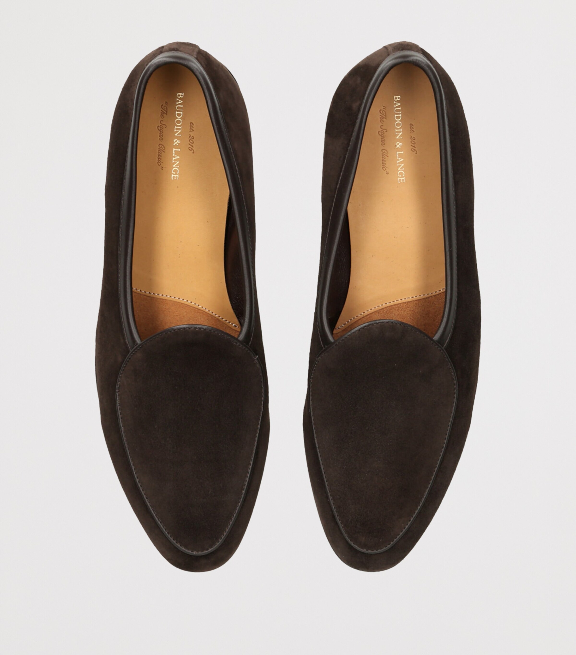 Baudoin & Lange Suede Sagan Classic Loafers Dark Brown Image 4