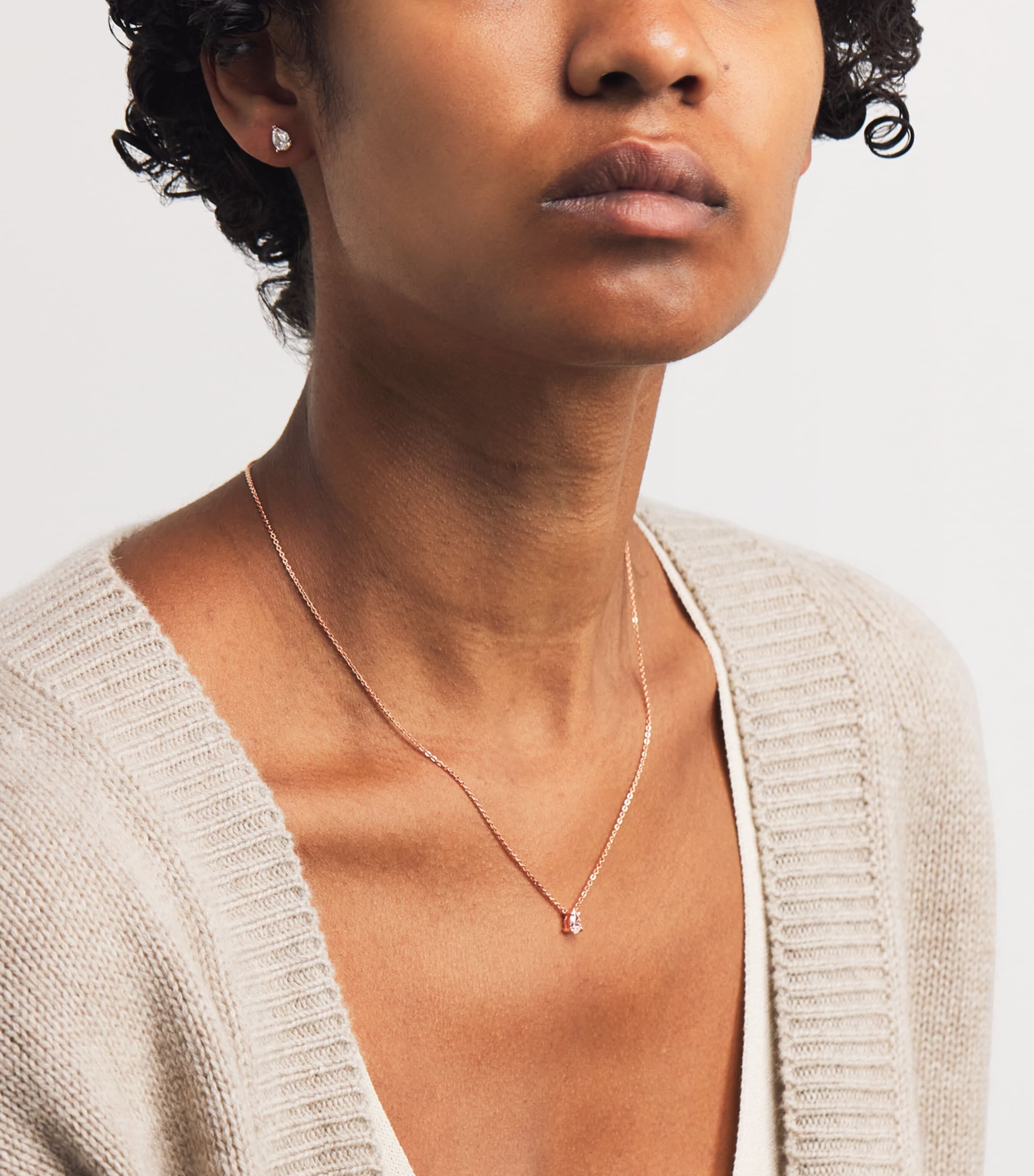 Rose Gold and Diamond Necklace (0.50ct) ROSE GOLD Image 4