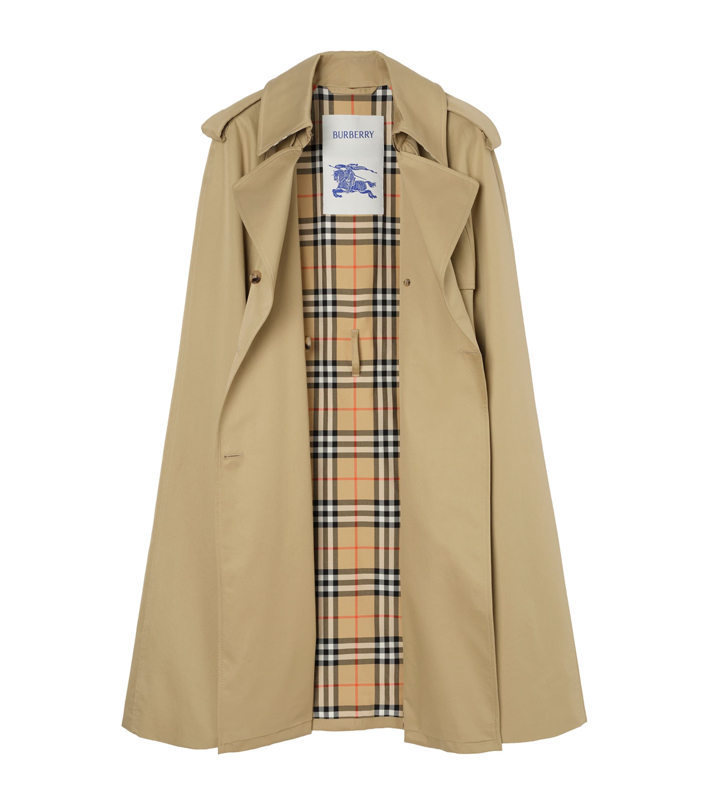 Burberry Womens Gabardine Belmont Cape Trench Coat Beige Image 3