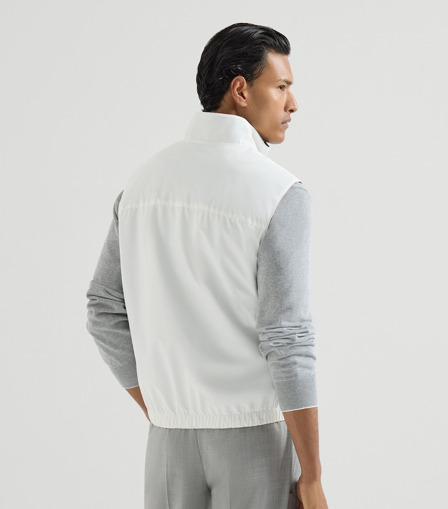 Brunello Cucinelli Mens Technical Crest Reversible Gilet Image 3