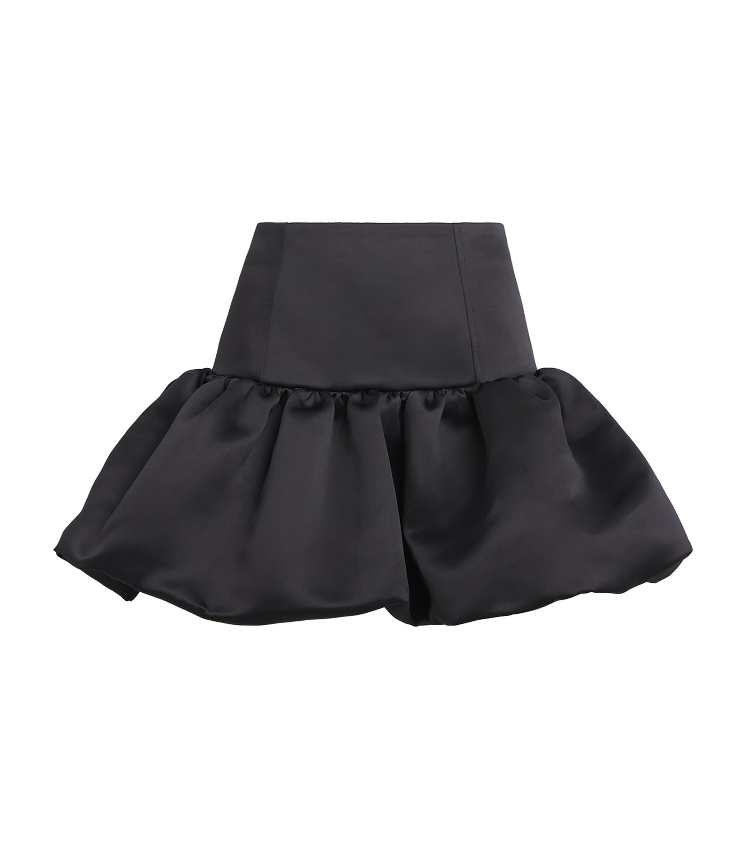 GANNI Womens Satin Bubble Mini Skirt Black Image 1