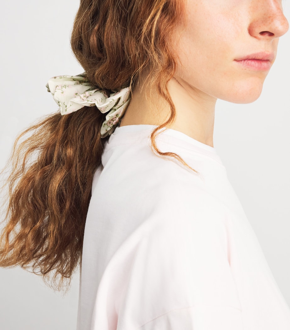 Sandro Paris Cotton Floral Scrunchie Pink / Green Image 2