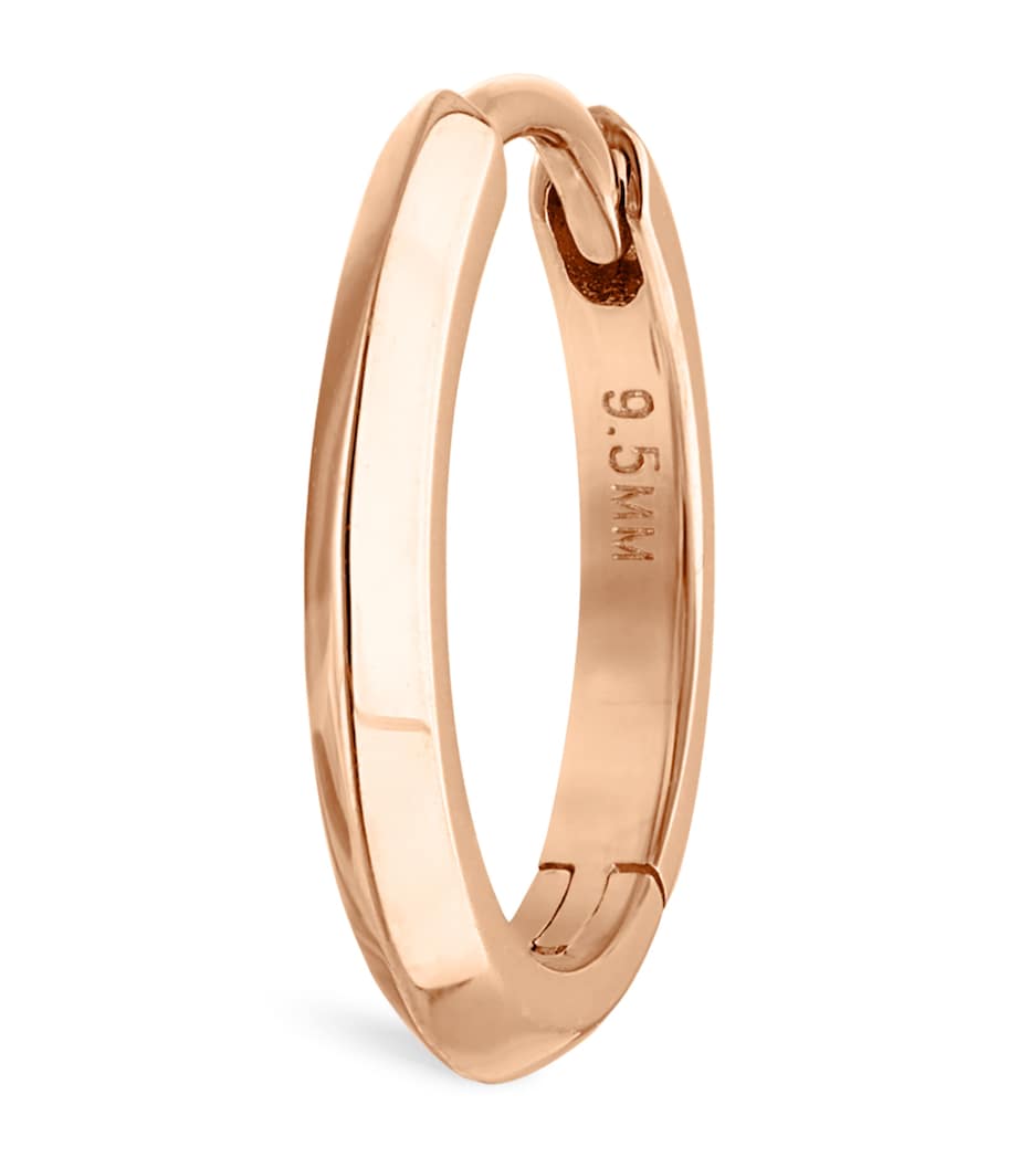 Faceted Metal Vertex Single Hoop Earring (9.5mm) ROSE GOLD Image 1