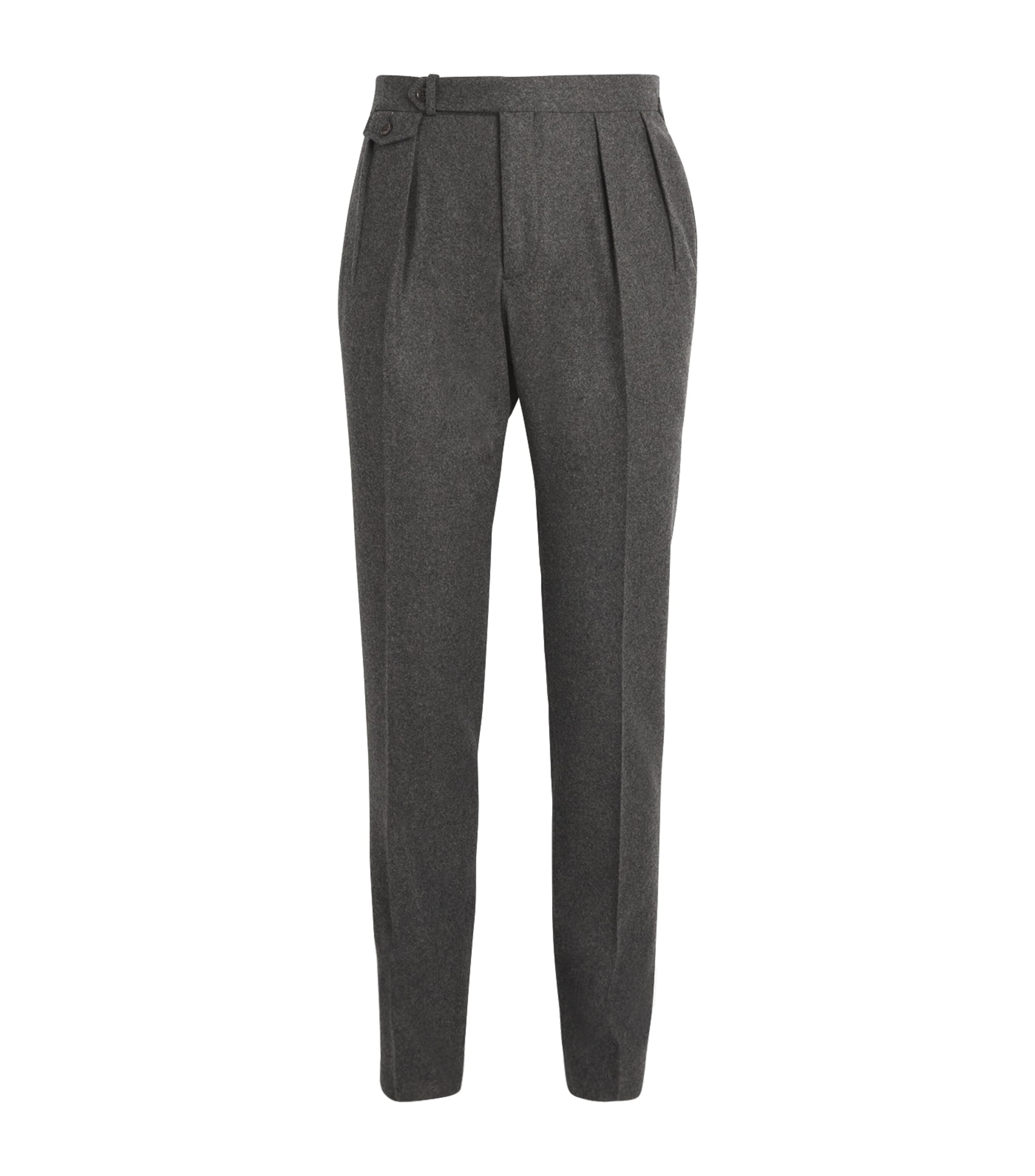 Polo Ralph Lauren Wool Flannel Pleated Trousers Harrods DE