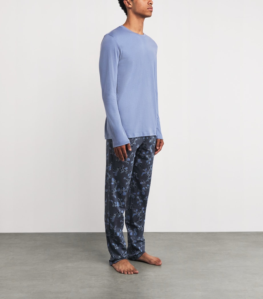 Cotton Night & Day Vine Pyjama Set 3025 AQUA INK LEAVES Image 2