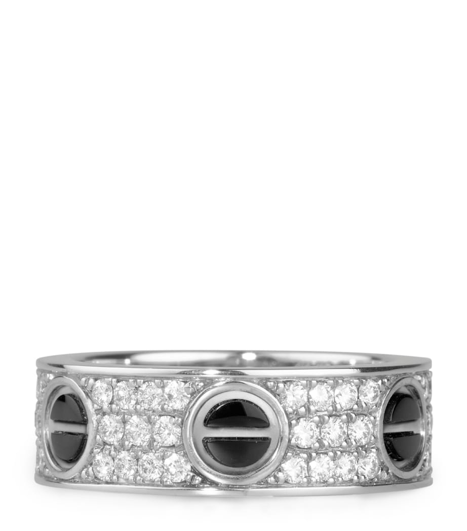 White Gold, Diamond and Ceramic LOVE Ring MULTI Image 3