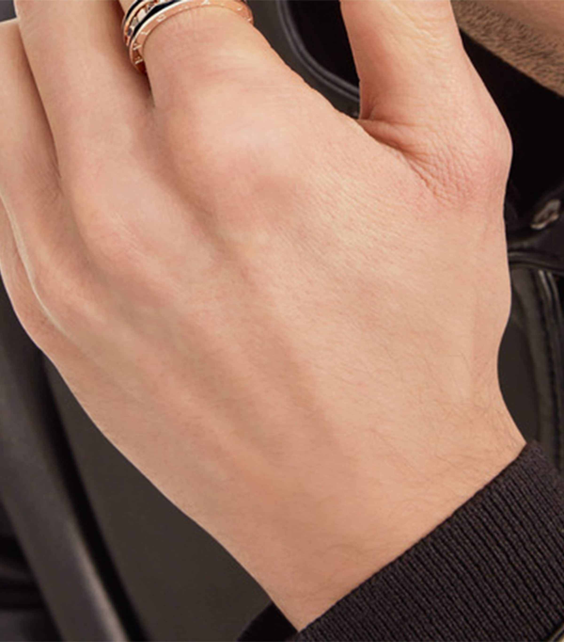 Bvlgari Rose Gold and Black Ceramic B.zero1 Rock One-Band Ring Pink Gold Image 5