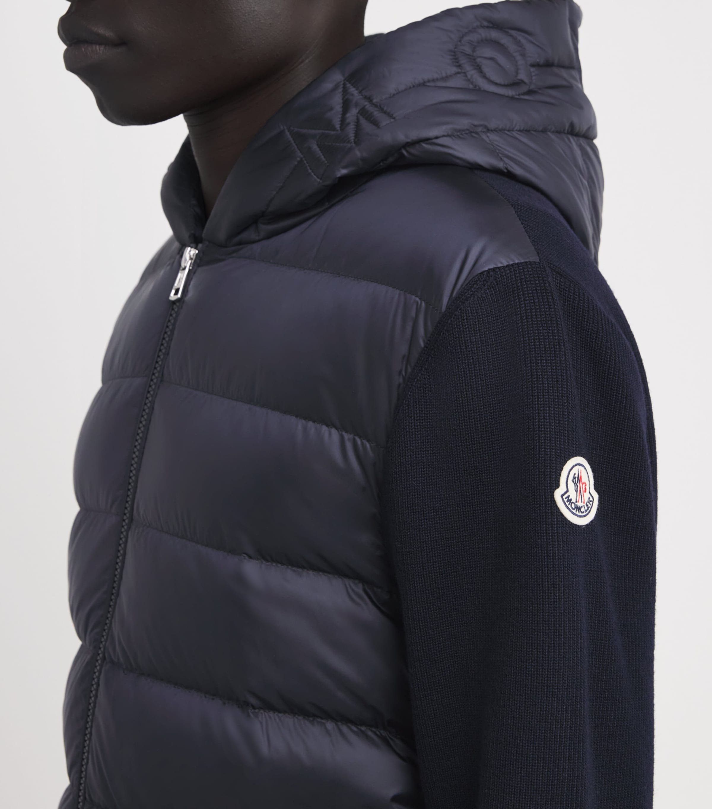 Virgin Wool Down-Front Hoodie 776 Image 6