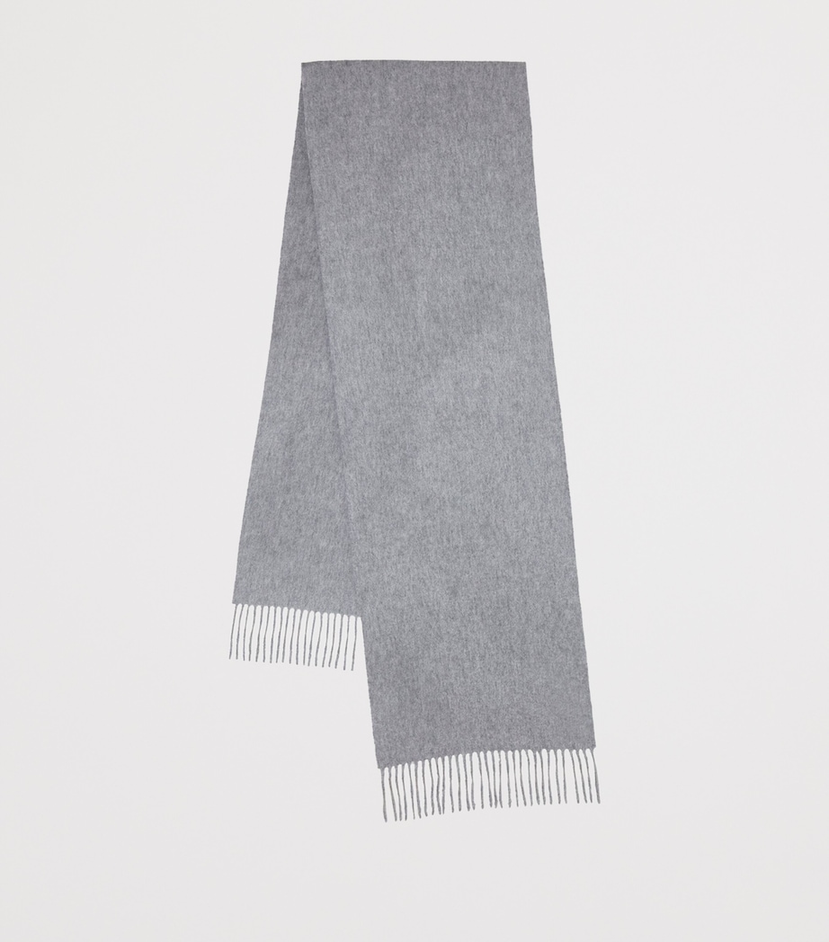 Mulberry Cashmere Fringed Scarf Light Grey Melange Image 2
