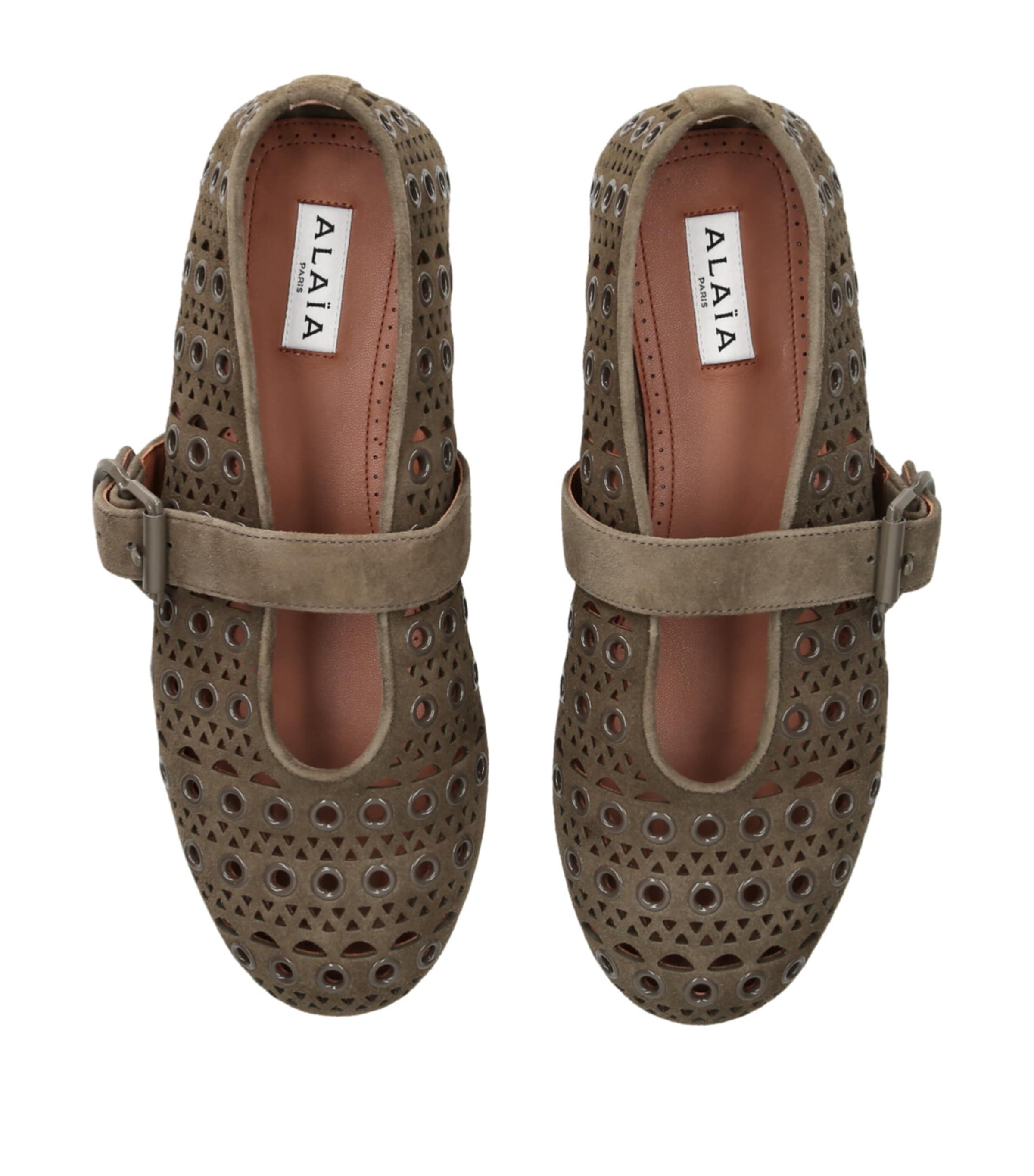 Suede Vienne Ballet Flats GREY Image 4