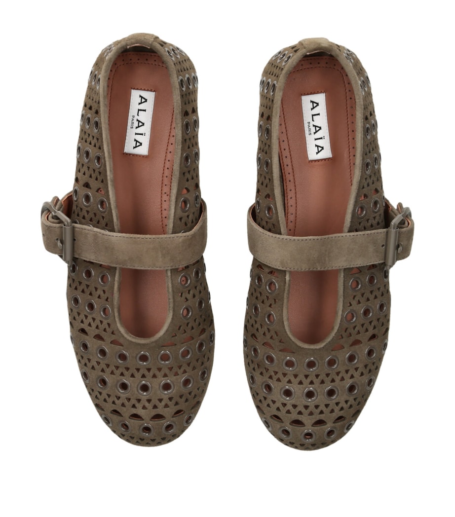 Suede Vienne Ballet Flats GREY Image 4