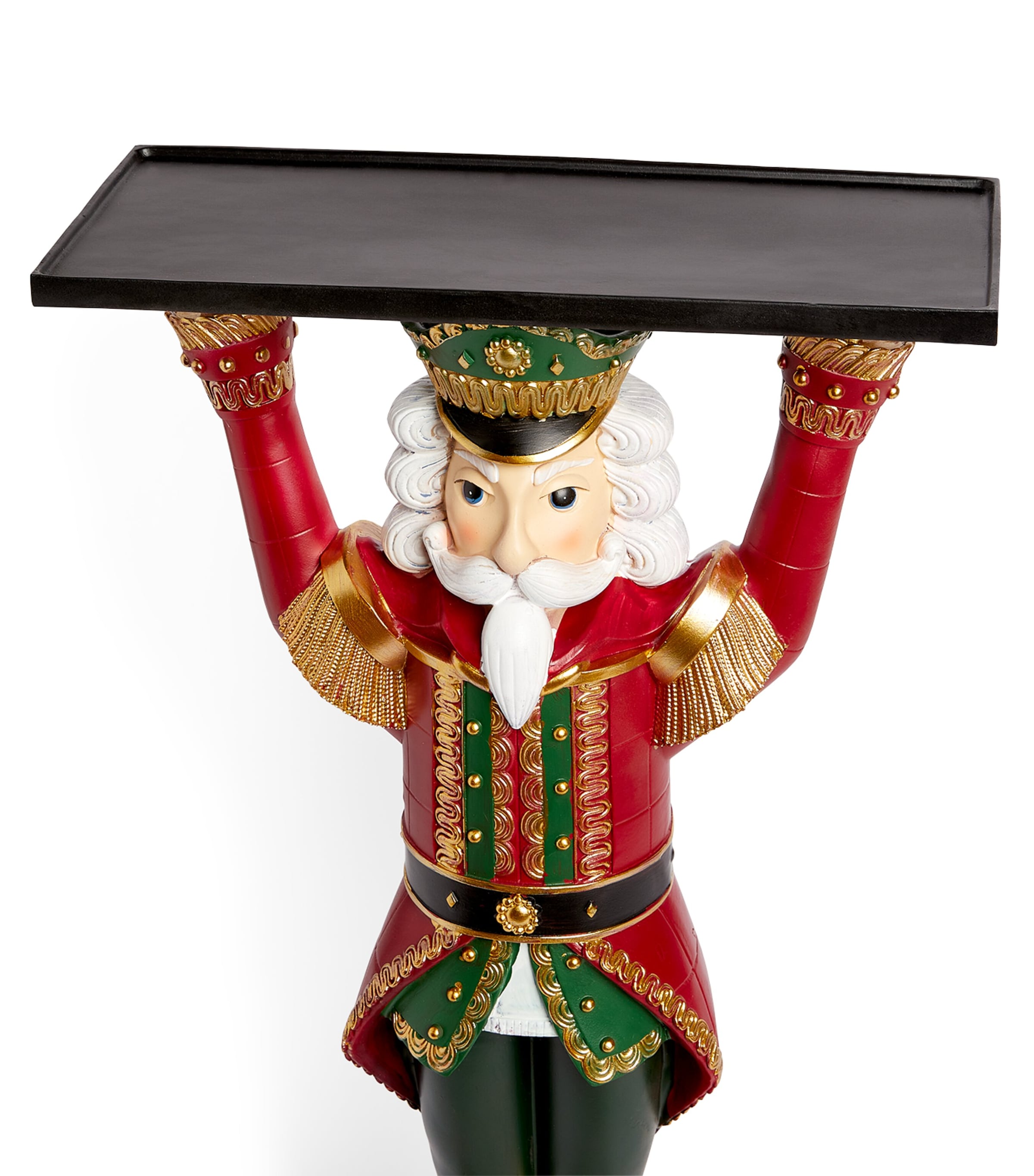 Nutcracker Soldier with Serving Plate Ornament GREEN/RED Image 2