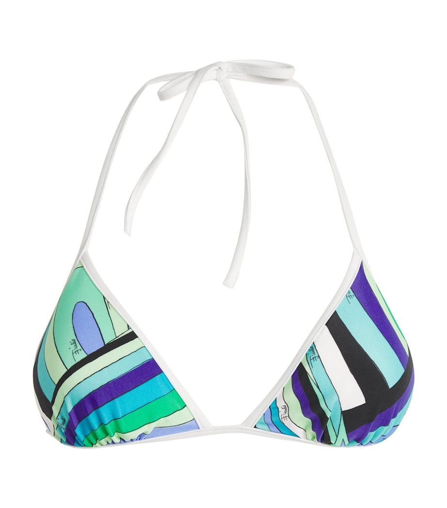 Printed Halterneck Bikini Top 059 VERDE/LILLA Image 1