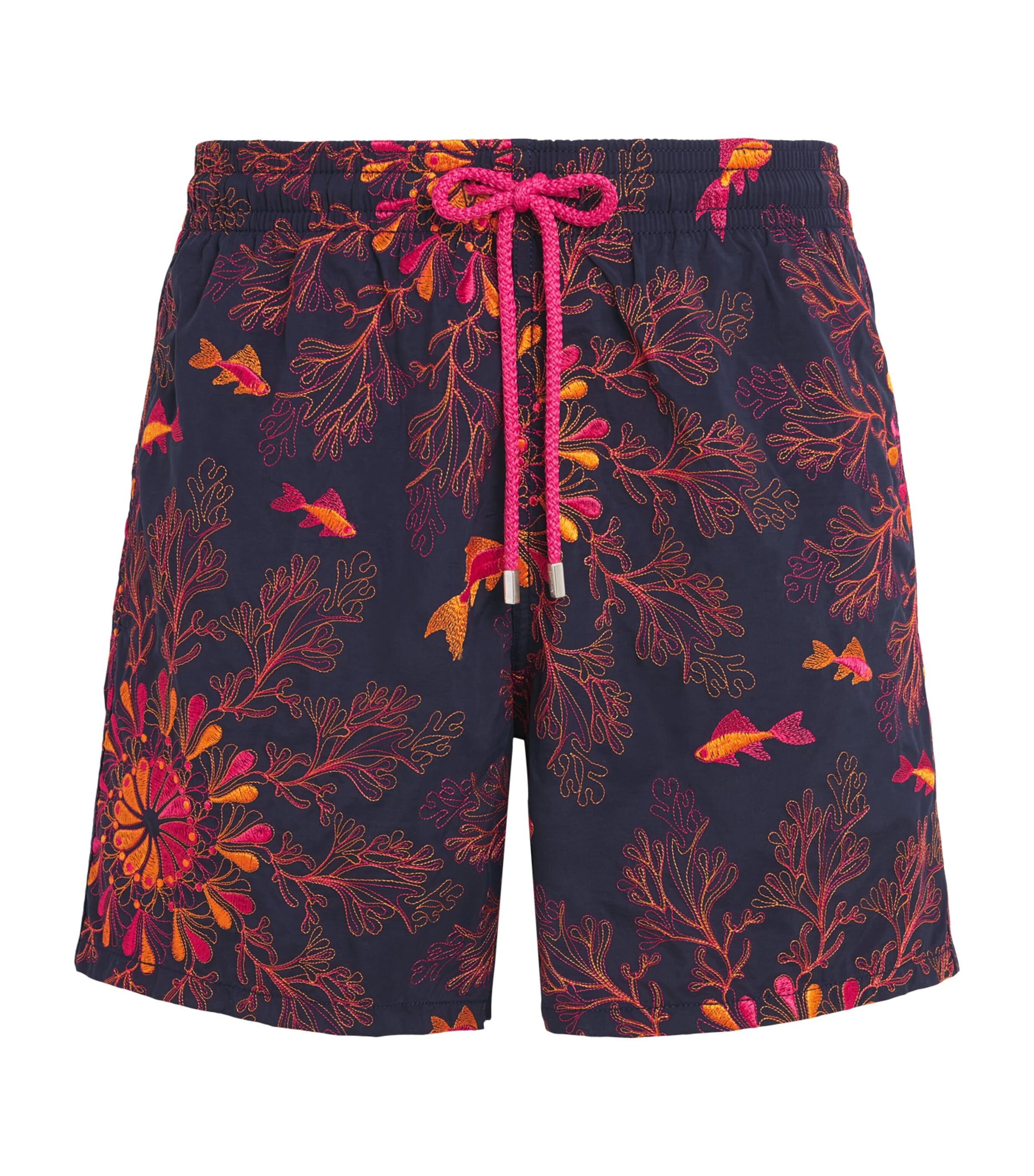 Vilebrequin Mens Embroidered Coral Swim Shorts Bleu Marine Image 1