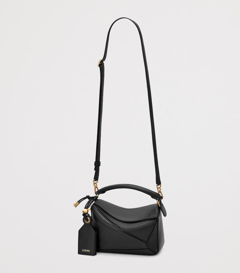 x Paula's Ibiza Mini Lambskin Puzzle Top-Handle Bag BLACK Image 6