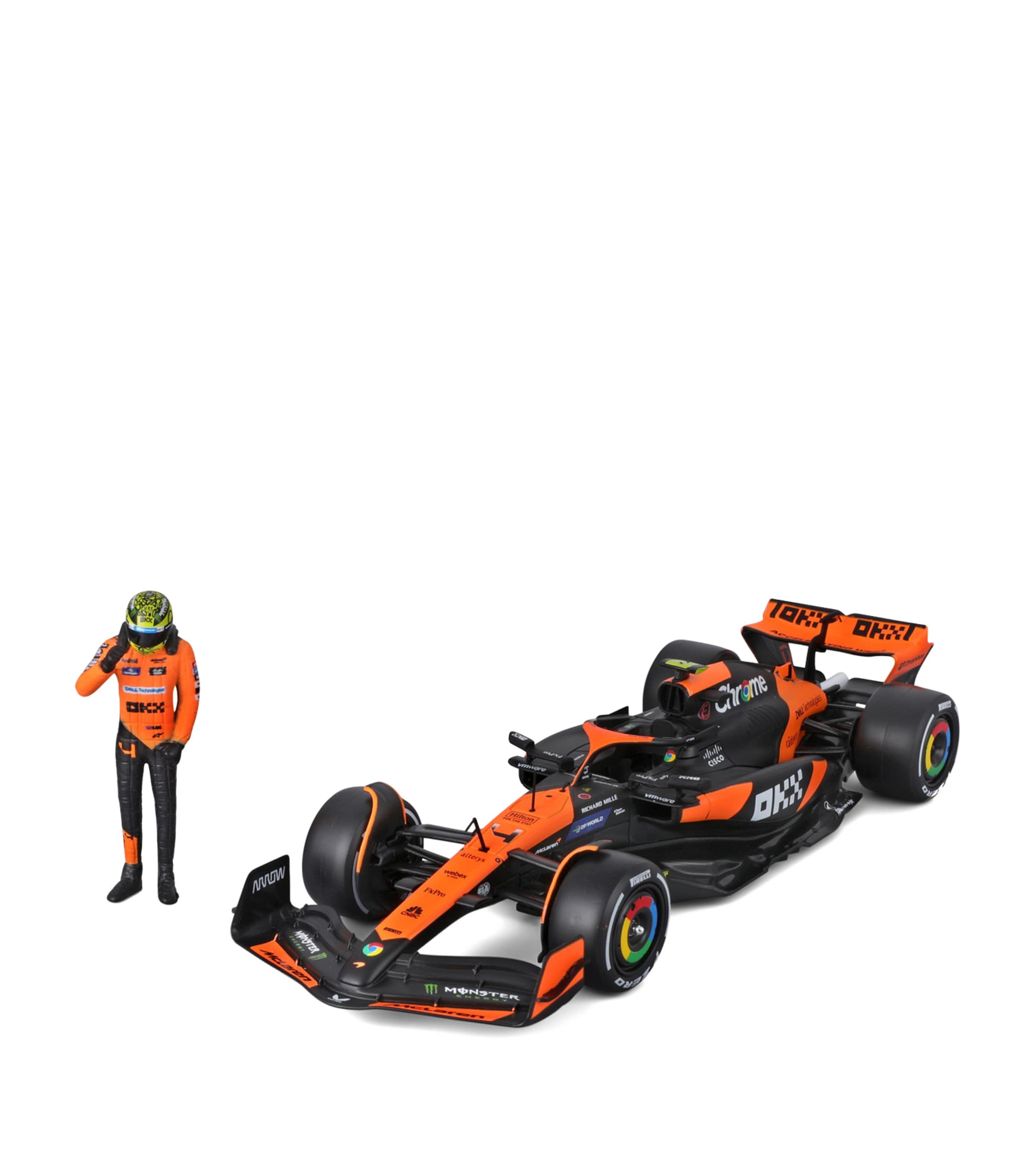 Bburago McLaren F1 MCL38 2024 1:24 Model with Lando Norris Figure Image 1