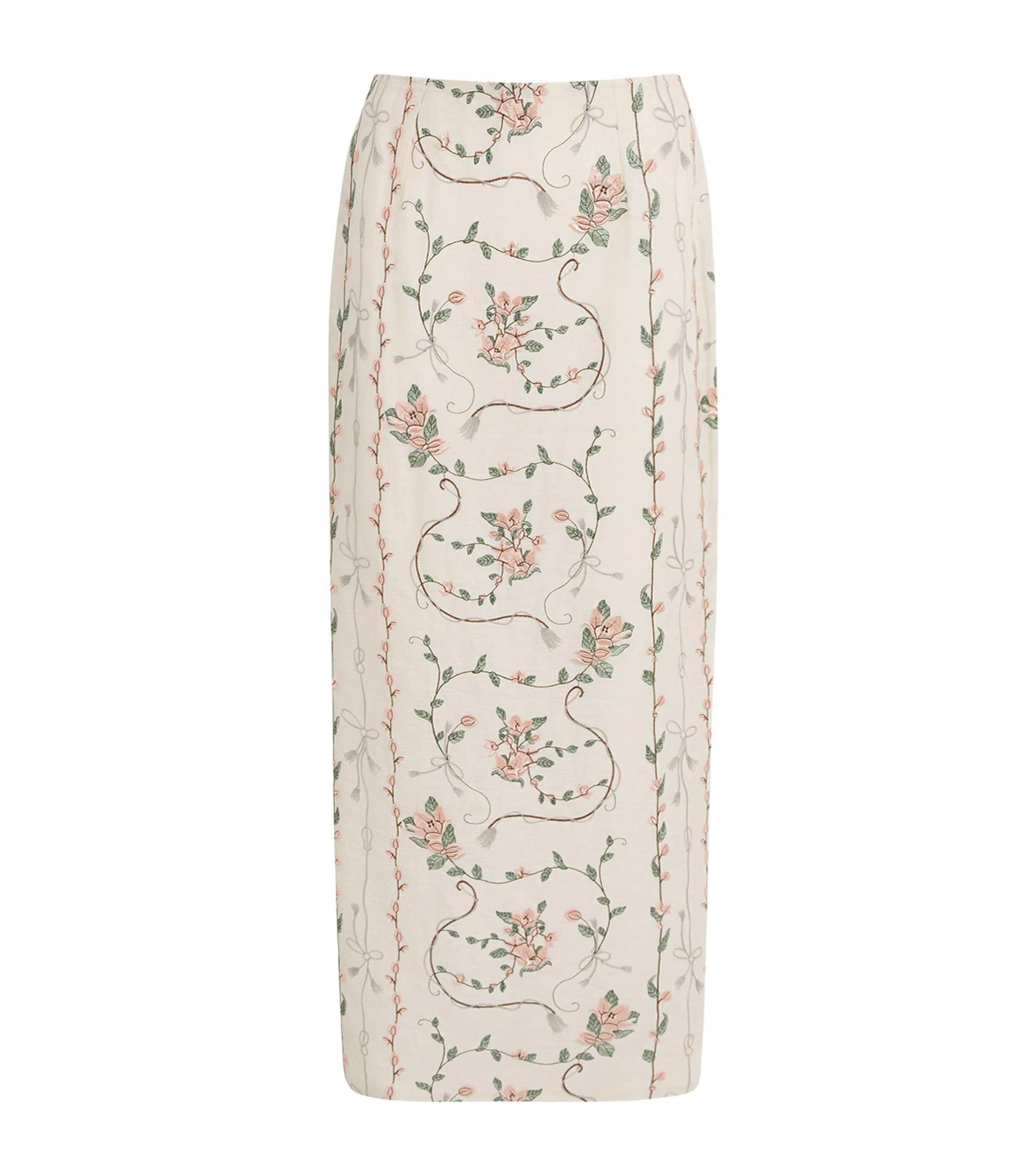 Agua By Agua Bendita Linen Lirica Navegante Maxi Skirt In Ivory