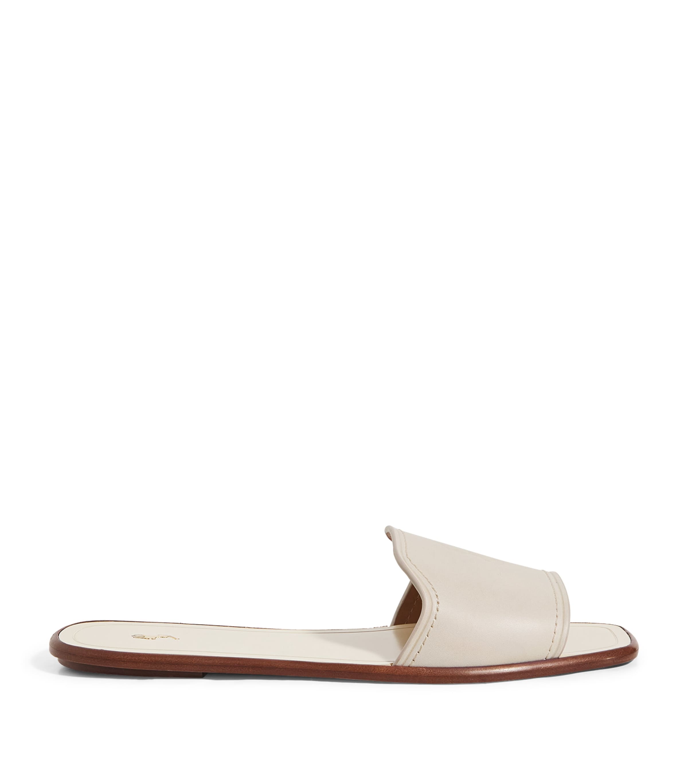 Polo Ralph Lauren Leather Polo Pony Sandals In Ivory