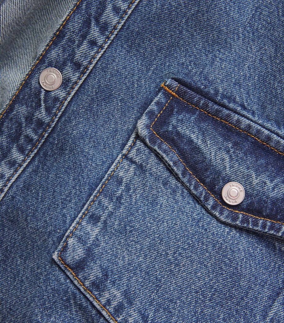 FRAME Mens Denim Overshirt Briset Image 4
