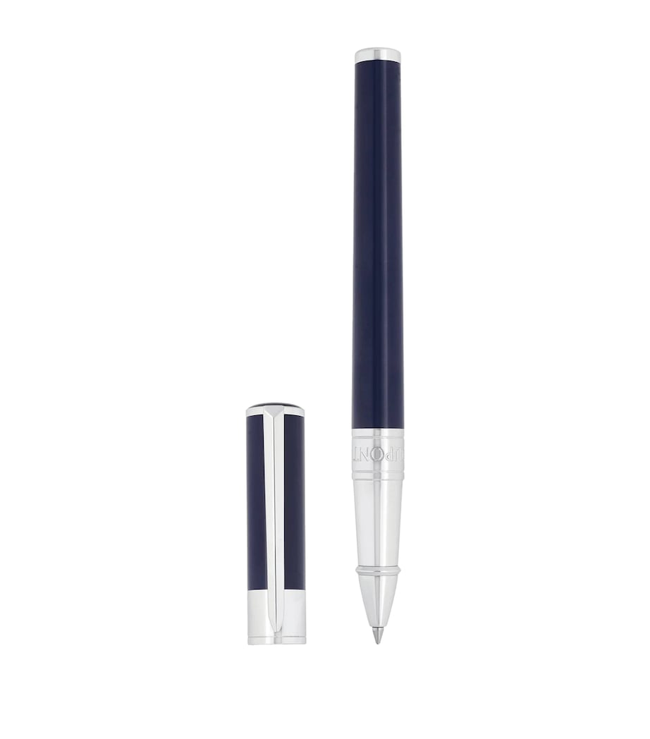 S.T. Dupont Initial Rollerball Pen Blue & Chrome Image 1