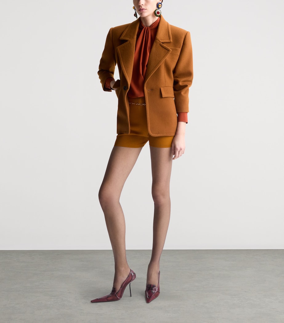Saint Laurent Womens Wool Single-Breasted Blazer Image 2