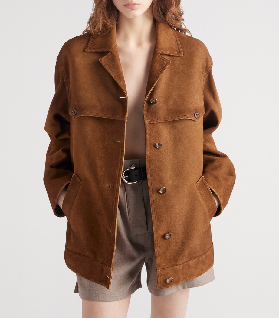 Prada Womens Lambskin Suede Jacket Image 3