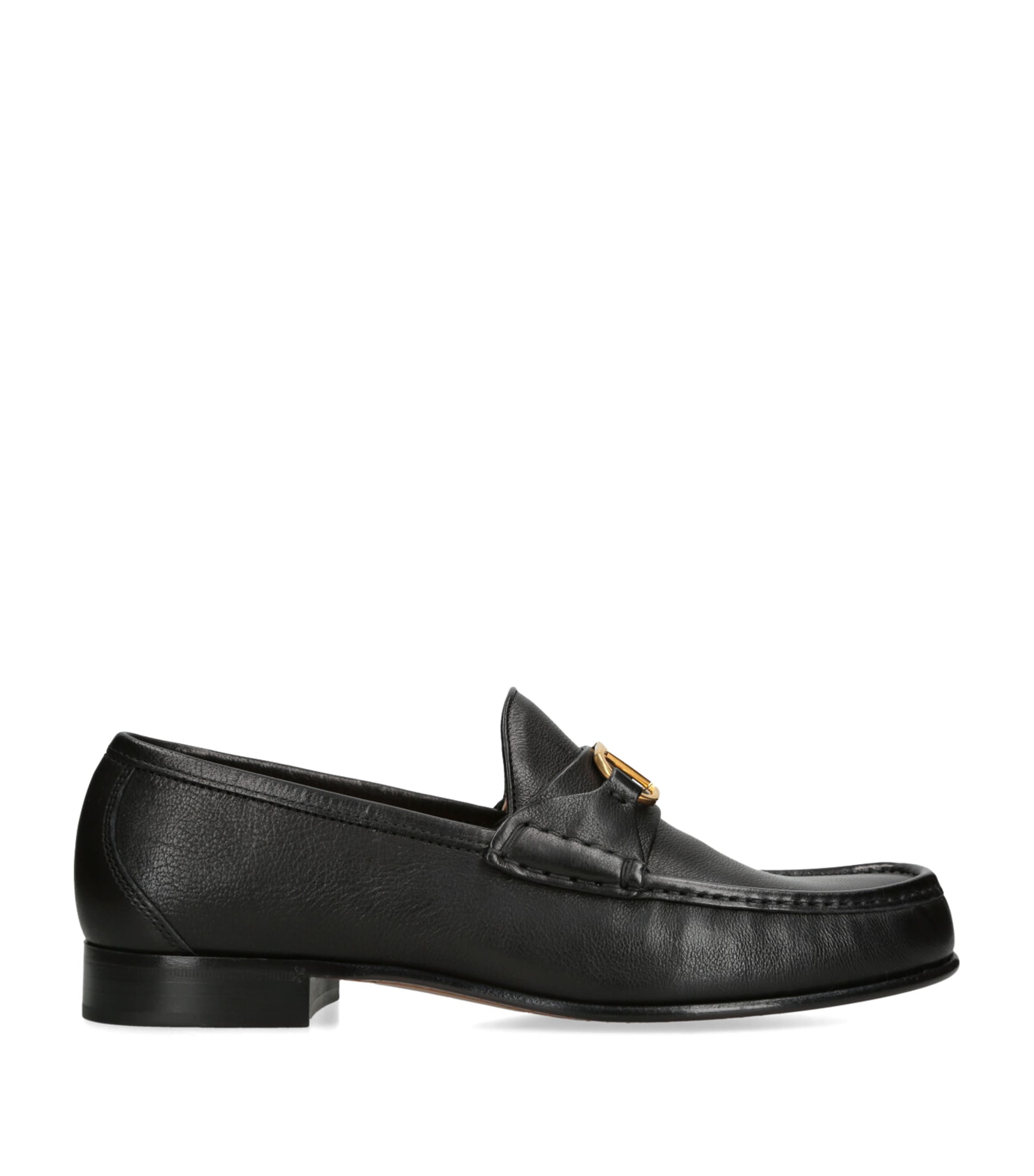 Valentino Garavani Leather VLogo Signature Loafers Black Image 1