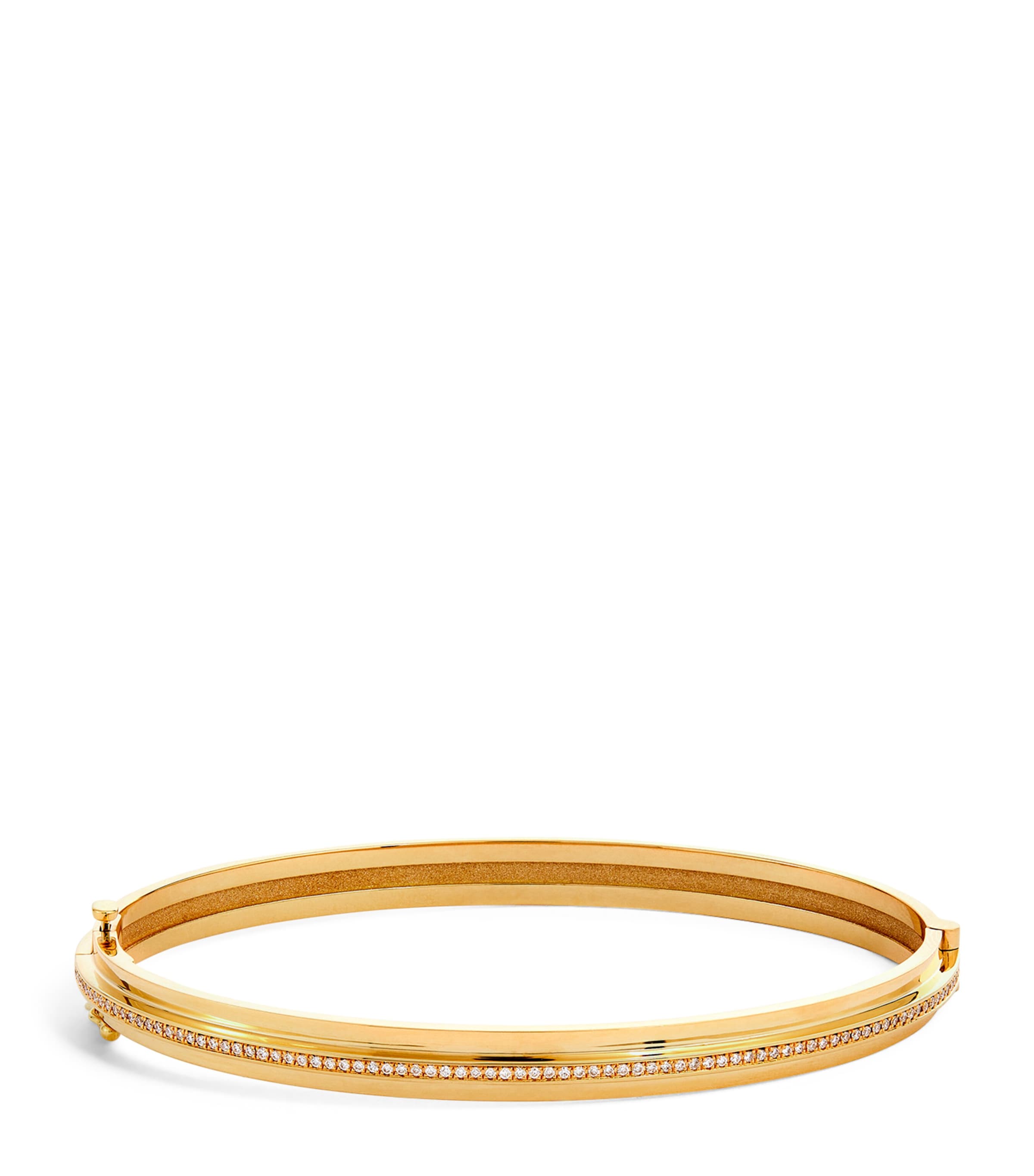 Azlee Yellow Gold And Diamond Staircase Bracelet In White