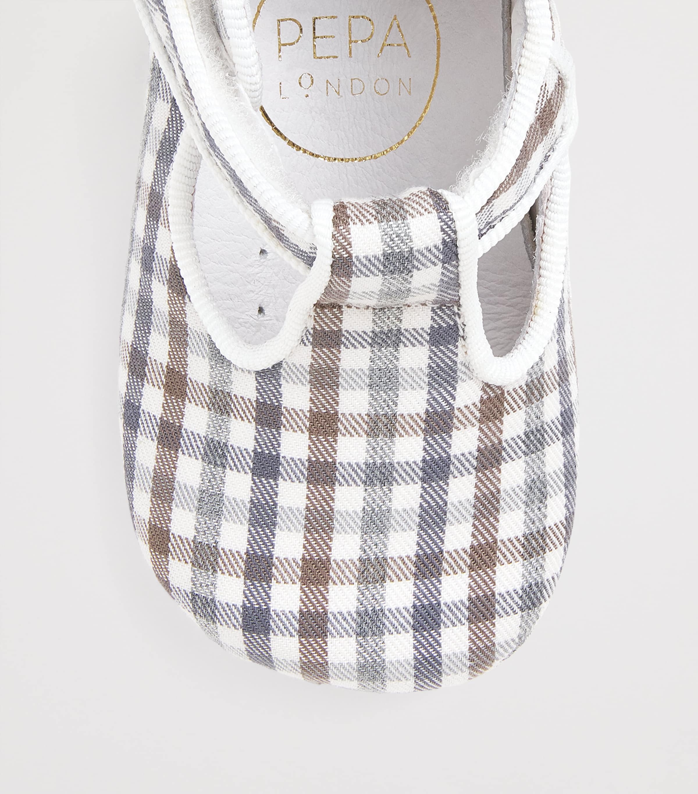 Check T-Bar Pram Shoes BROWN Image 4