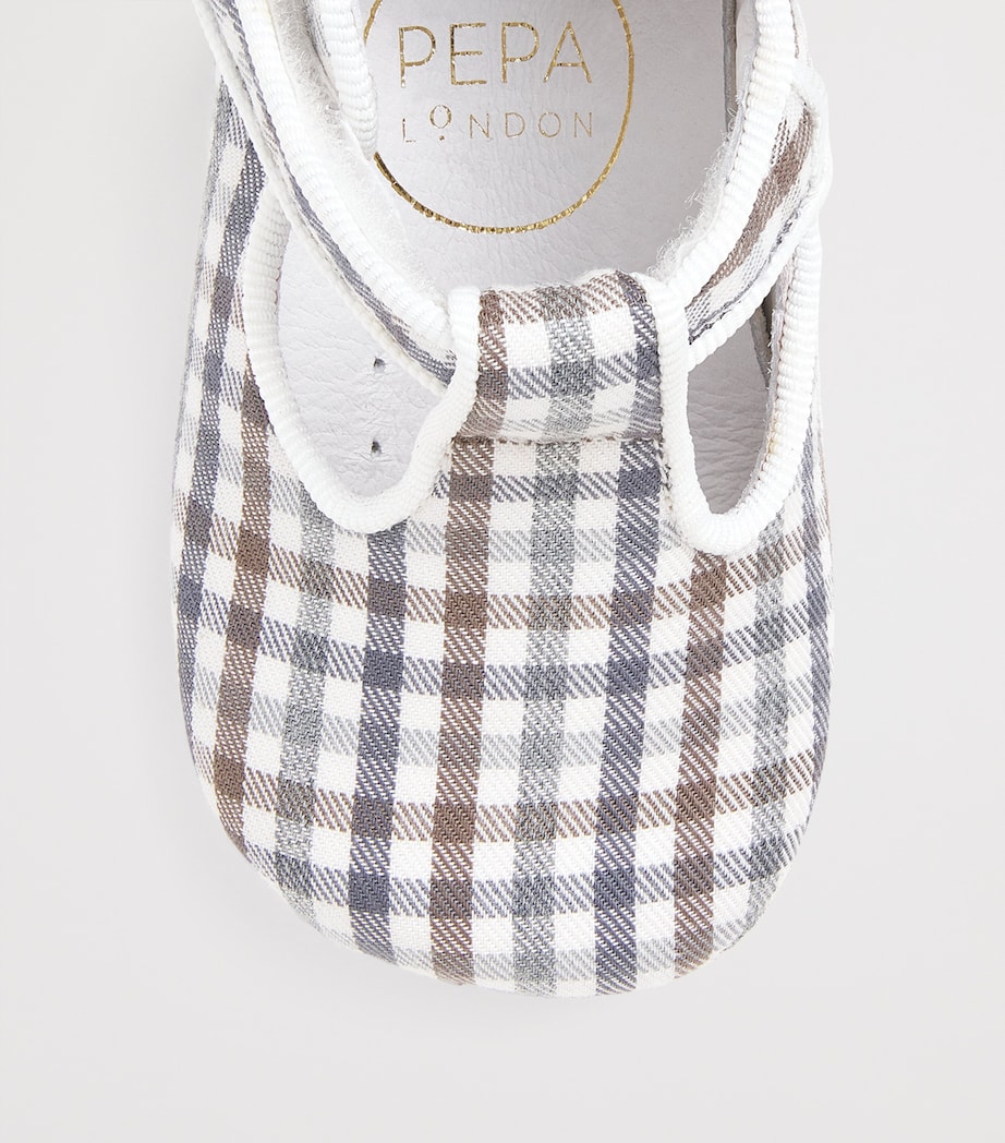 Check T-Bar Pram Shoes BROWN Image 4