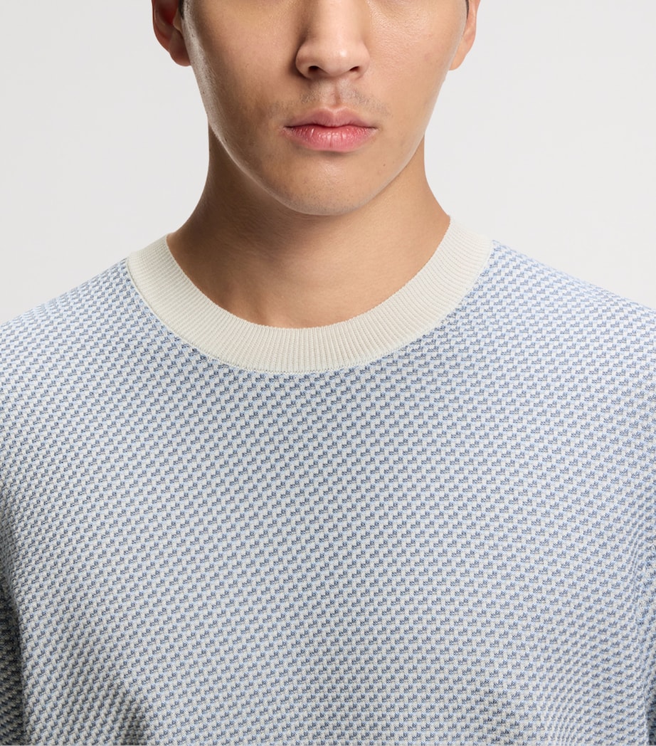 BOSS Mens Silk-Cotton Jacquard Sweater Image 5