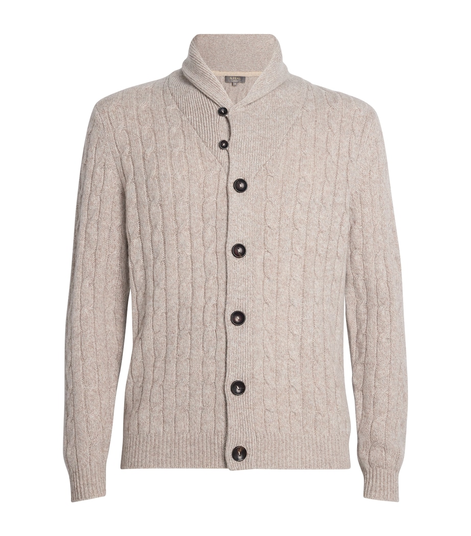 Cashmere Garrick Shawl-Collar Cardigan BBH BASILLICA BEIGE Image 1