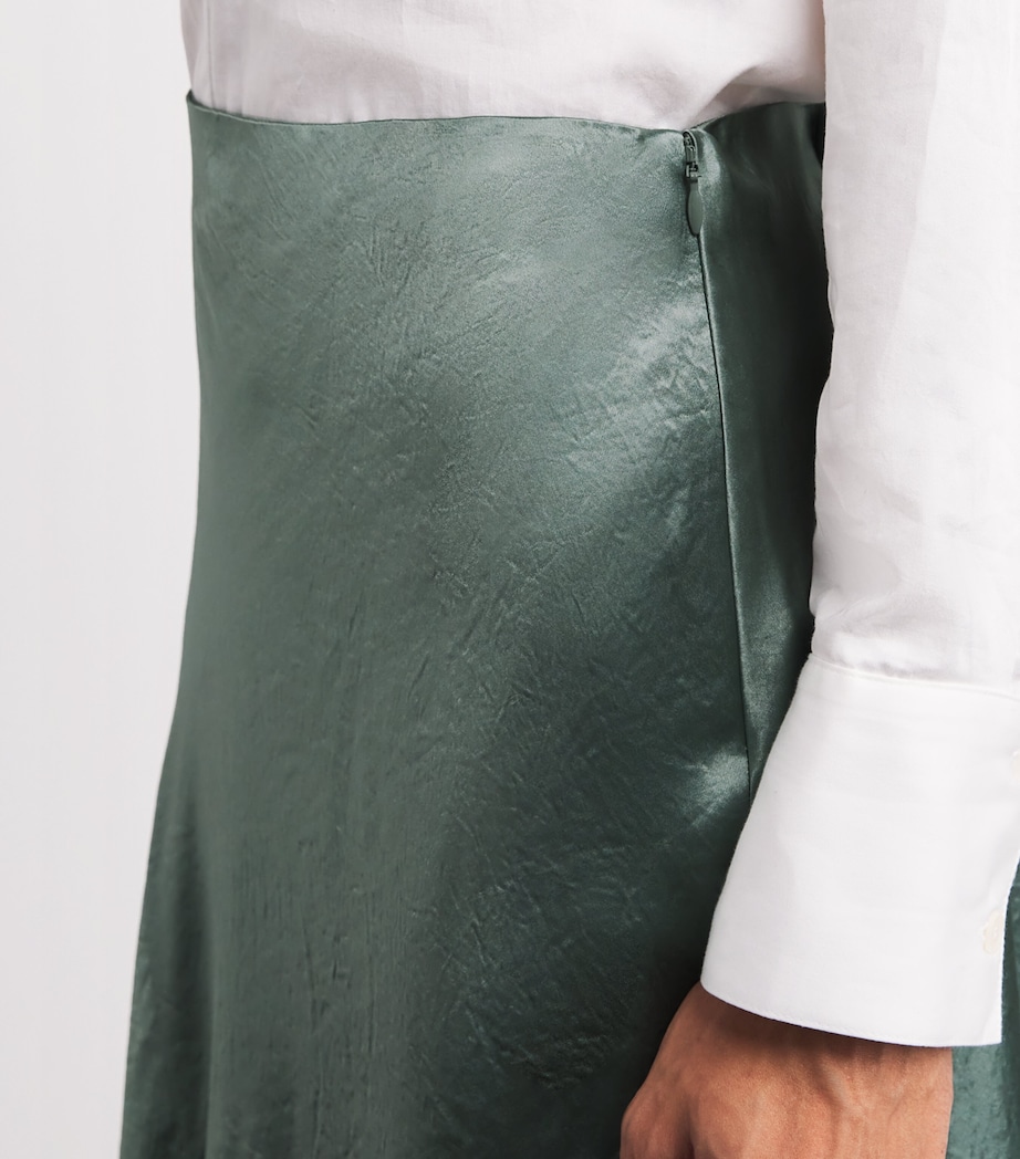 Satin Crinkled Bias-Cut Maxi Skirt DEEP PATINA-376DEP Image 6