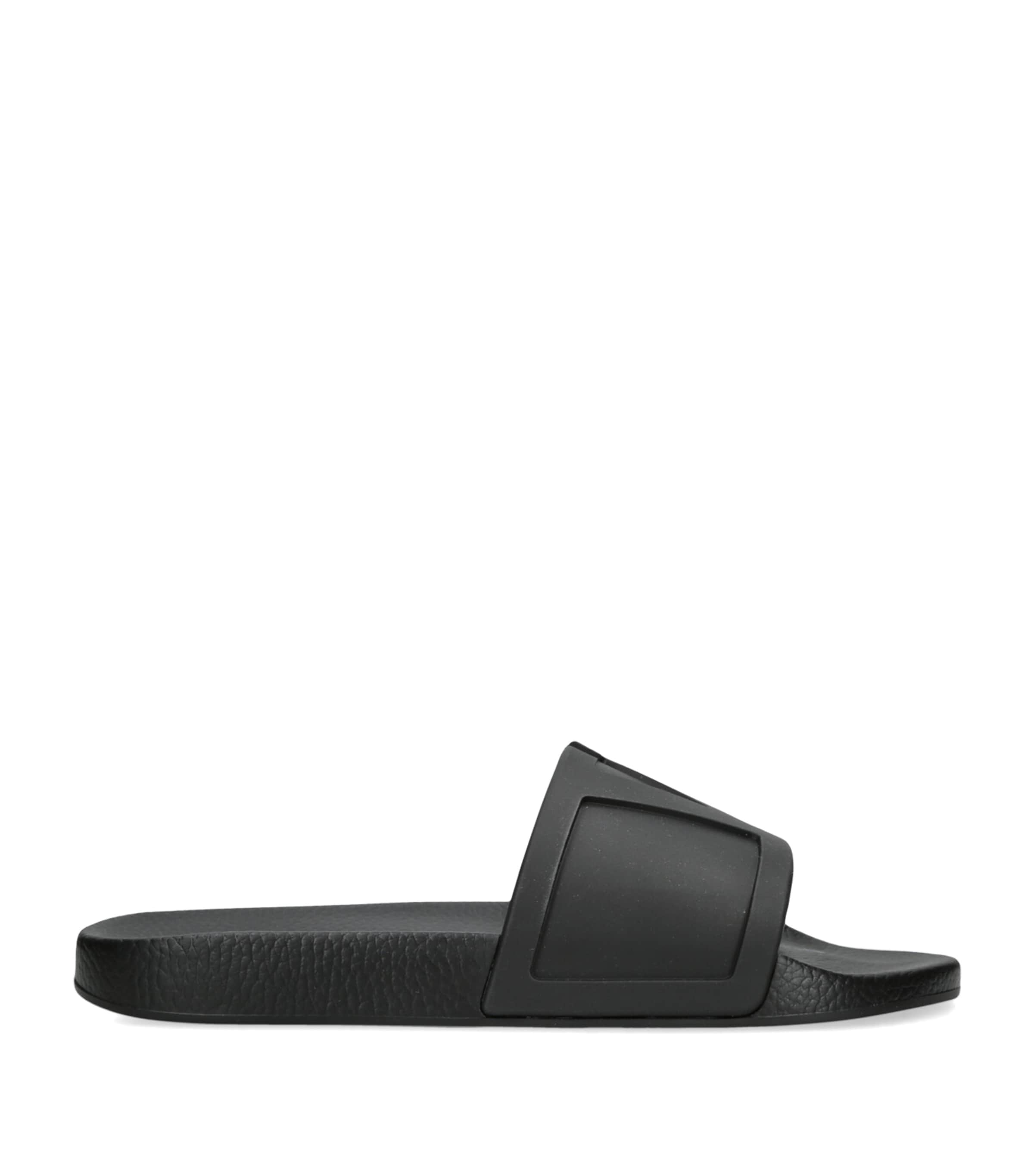 Valentino Garavani Black Sandals With Vlogo Detail On The Front In Tech Fabric Man In Black