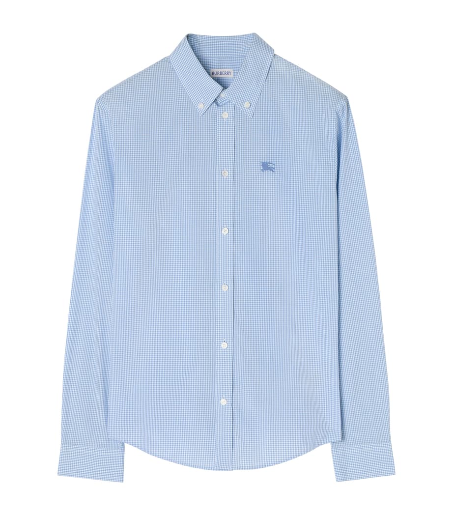 Burberry Mens Cotton Gingham EKD Shirt Cool Cornflower Bl C Image 1