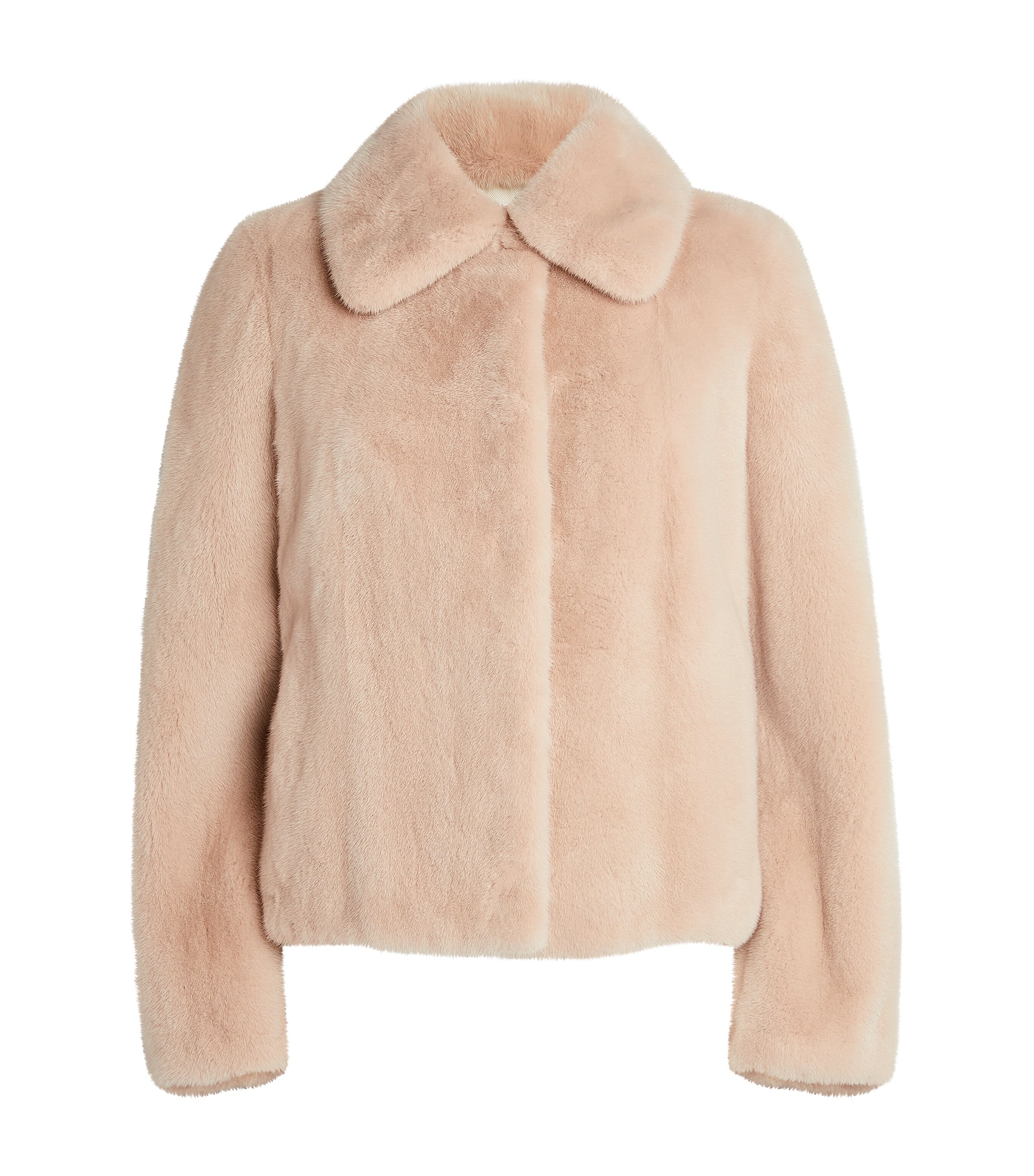 Yves Salomon Mink Collared Jacket In Pink