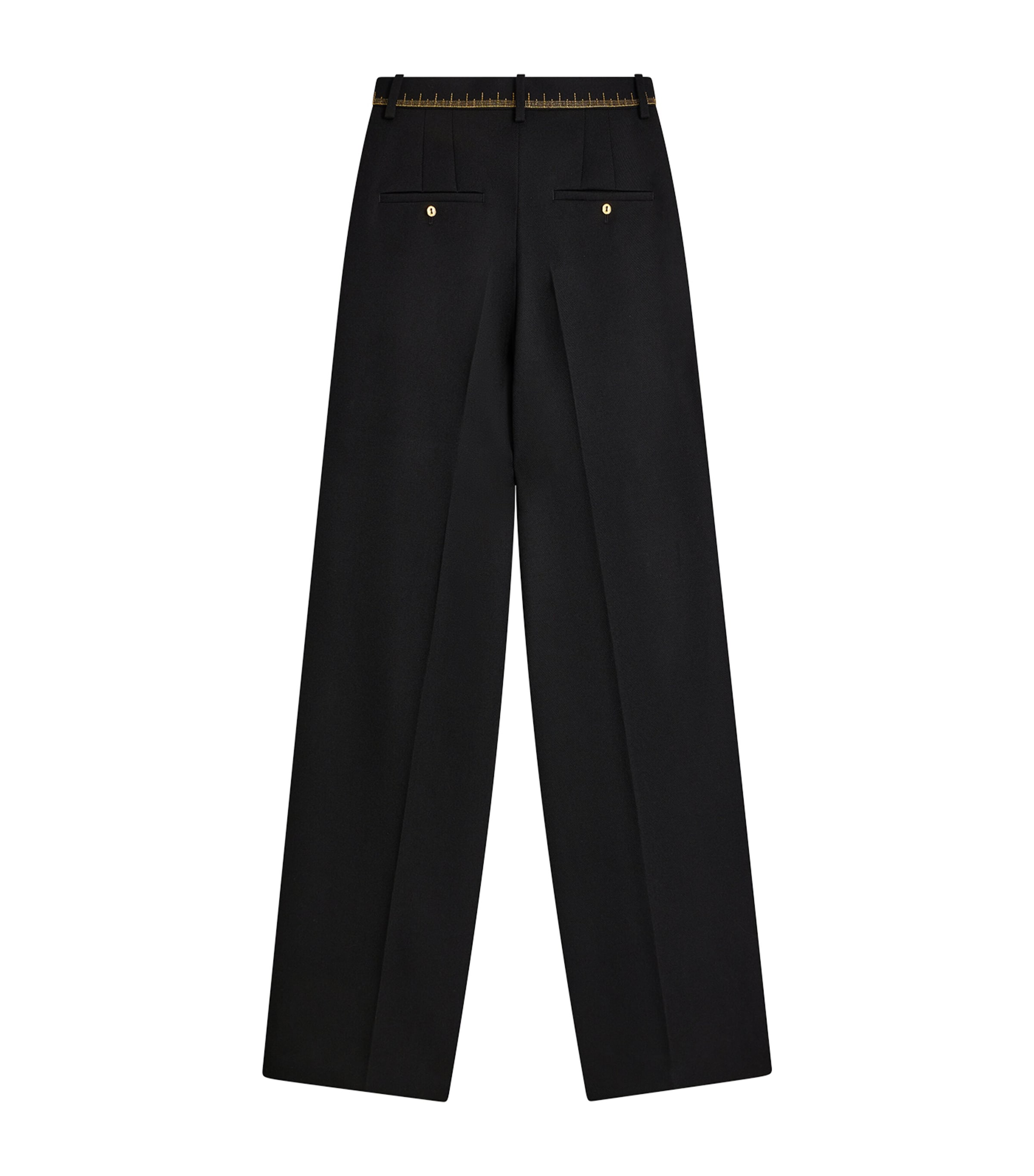 Schiaparelli Womens Wool Measuring Tape Wide-Leg Trousers Black Image 2