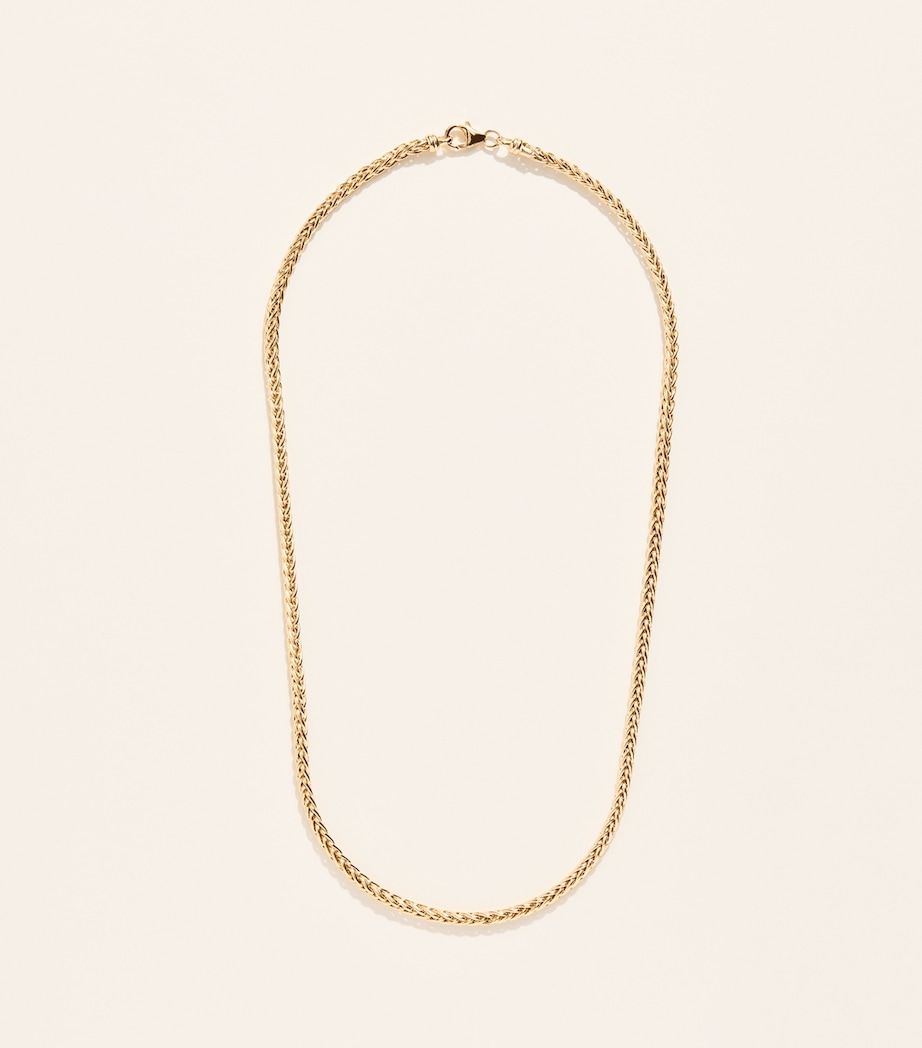 Azlee Small Woven Chain Necklace Yellow Gold Image 1