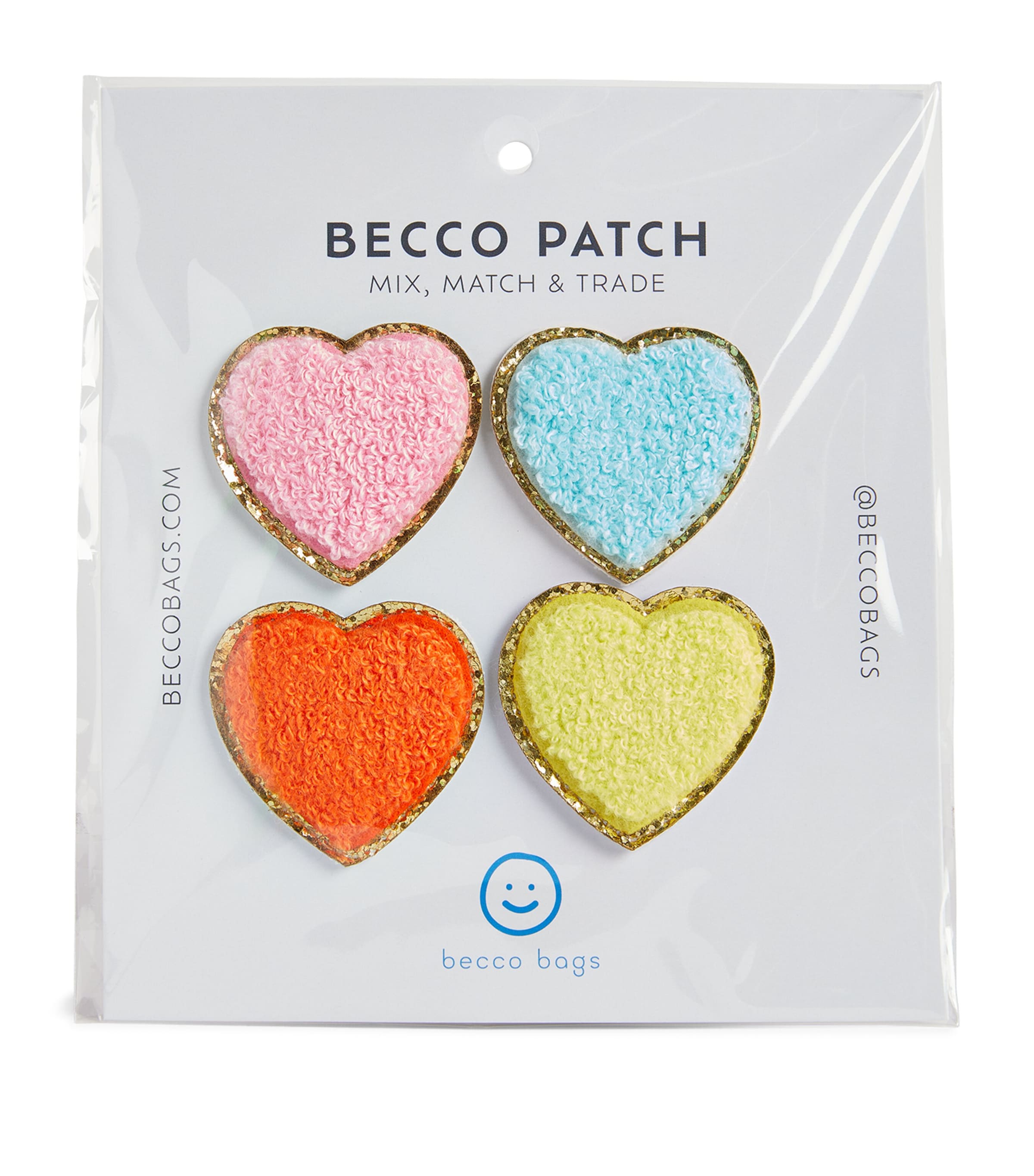 Becco Bags Kids' Sparkle Hearts 4-piece Patch Set In Multi