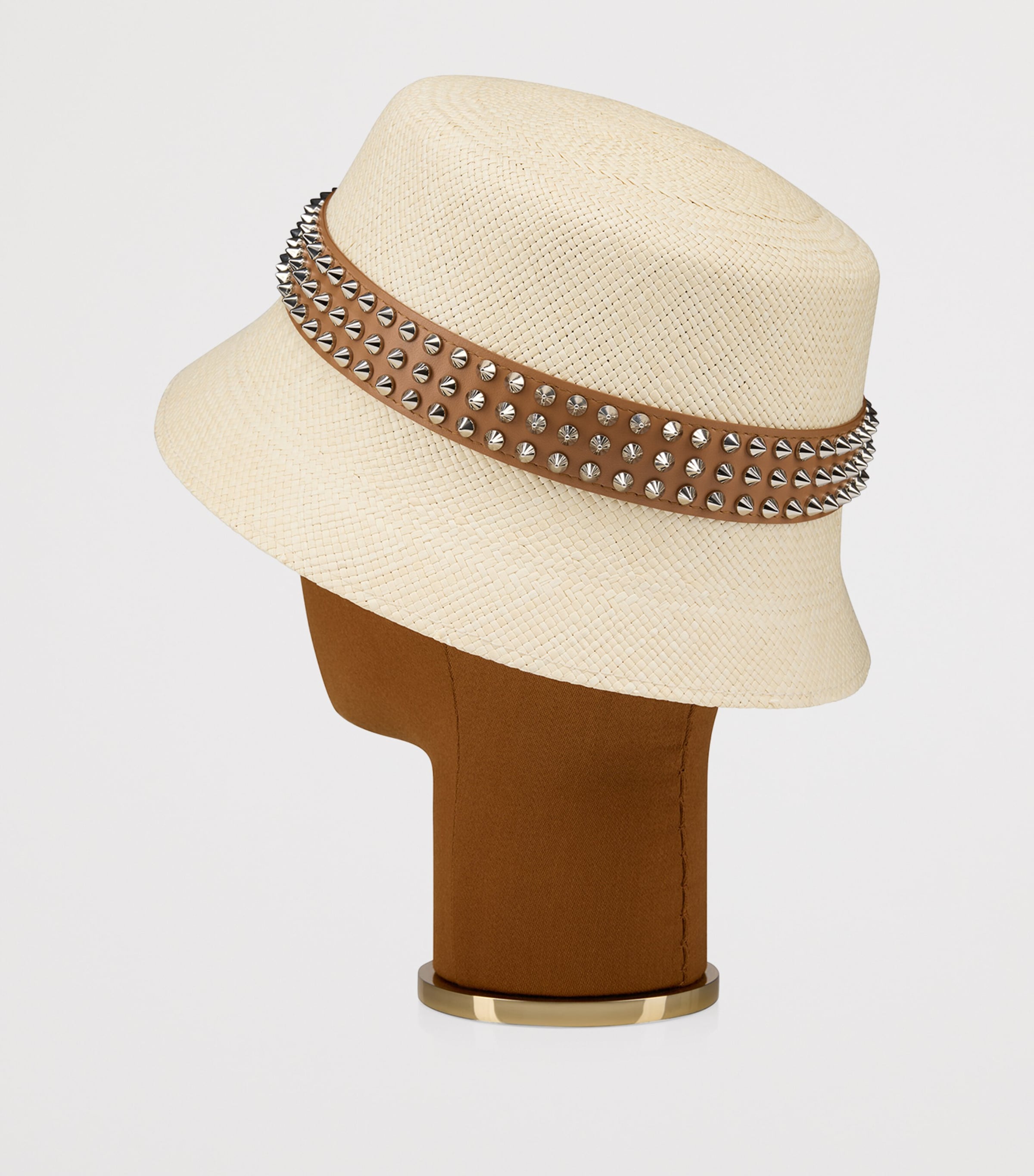 Leather-Trim Studded Bucket Hat 6370 Image 4