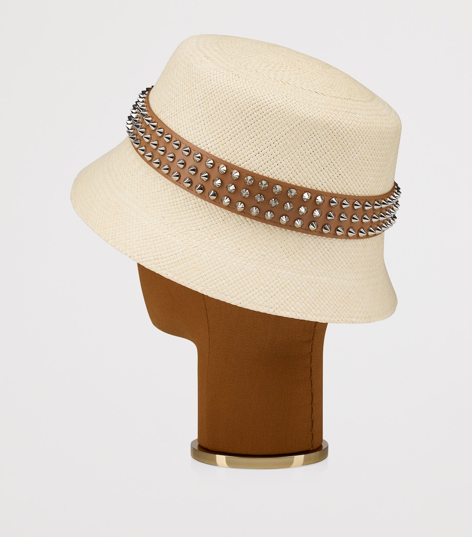 Leather-Trim Studded Bucket Hat 6370 Image 4