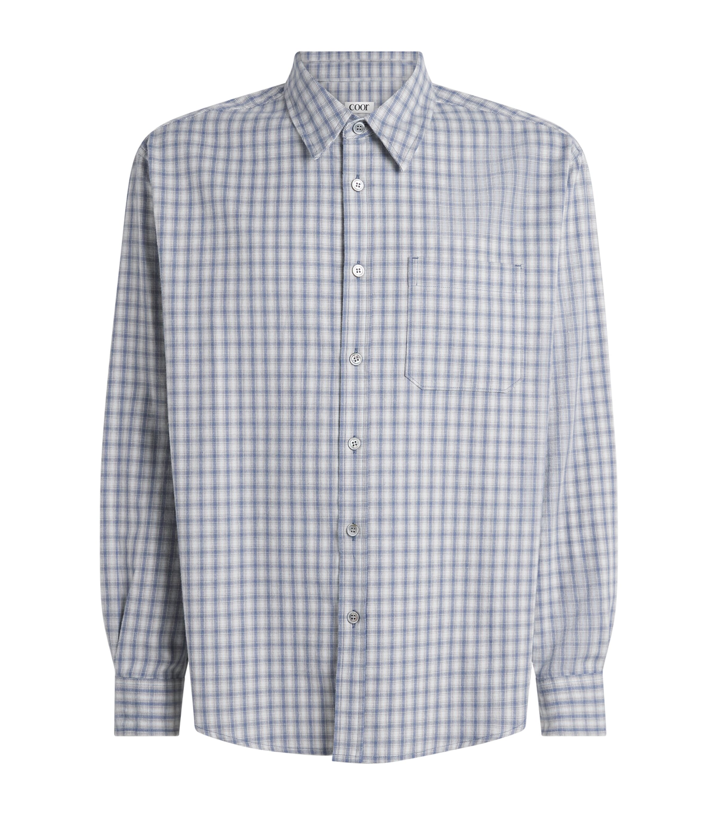 Coor Mens Check Shirt Light Blue Image 1