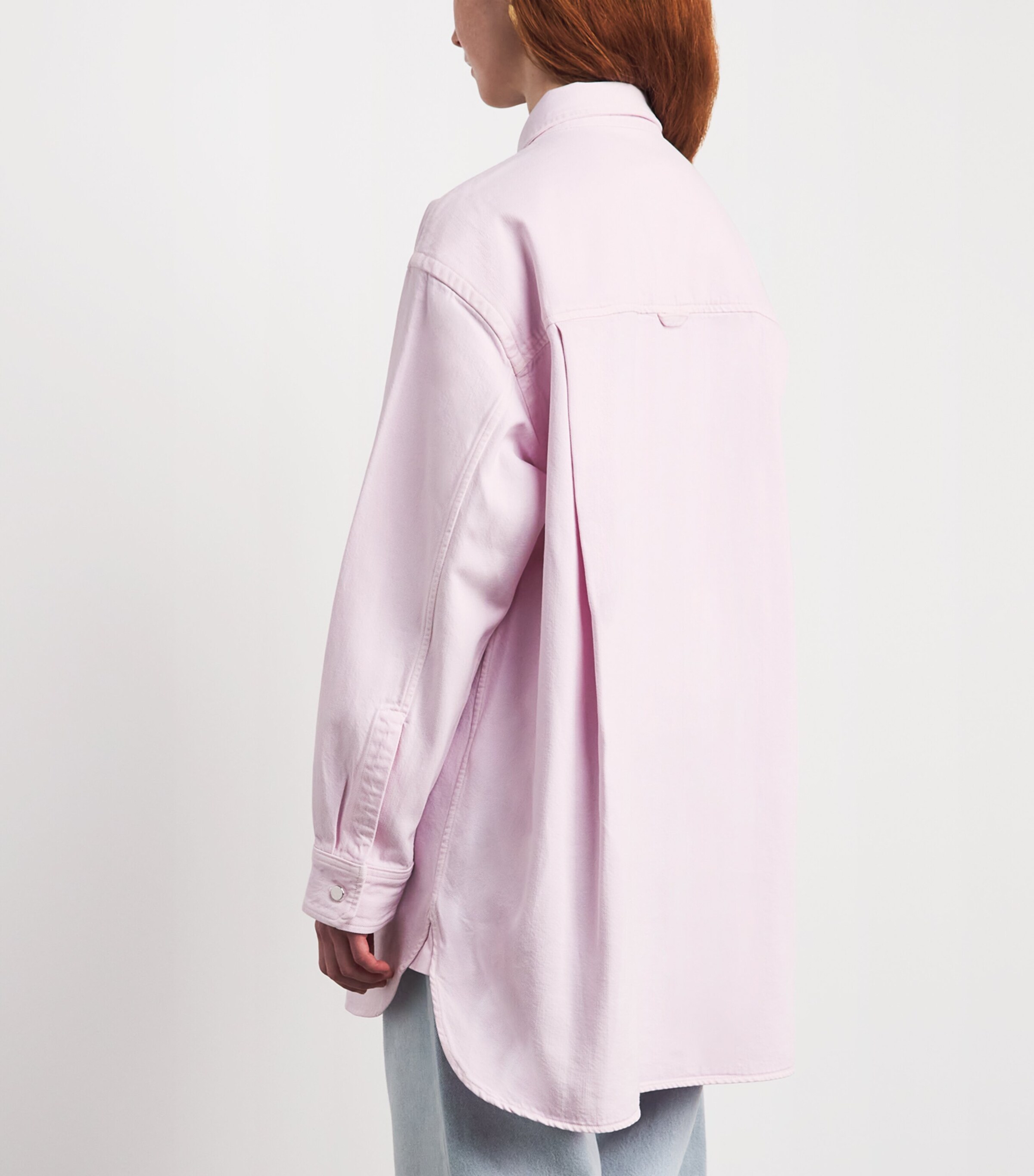 AGOLDE Womens x Maria Mcmanus Denim Shirt Stne Wsh Powder Pnk Image 5