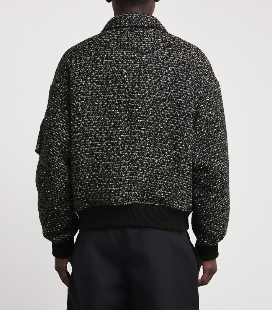 Tweed Bomber Jacket BLACK Image 4