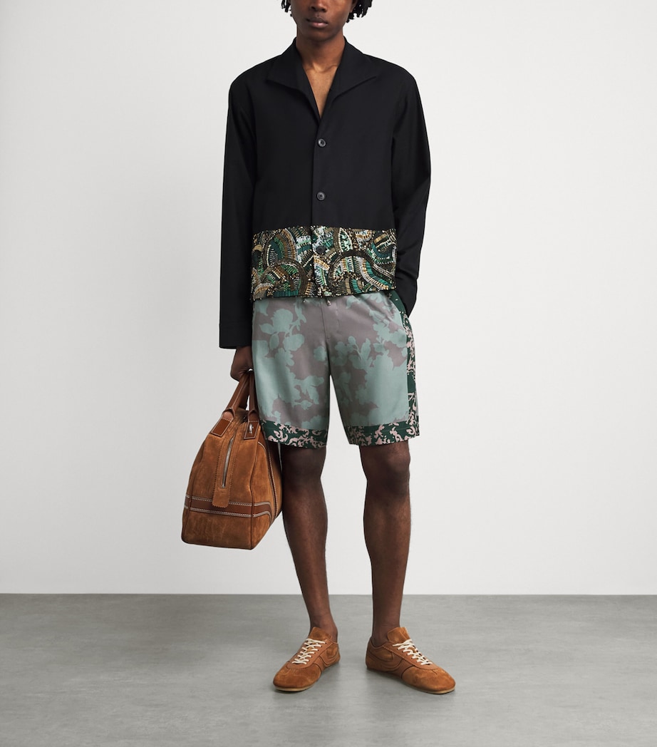 DRIES VAN NOTEN Mens Piperi Printed Swim Shorts Petrol Image 2
