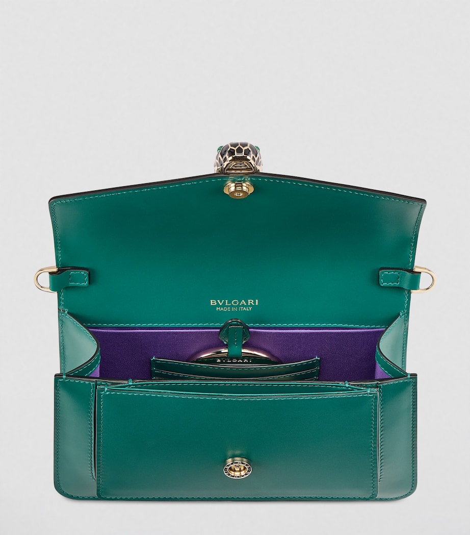 Leather Serpenti Forever East-West Shoulder Bag GREEN LIGHT Image 6