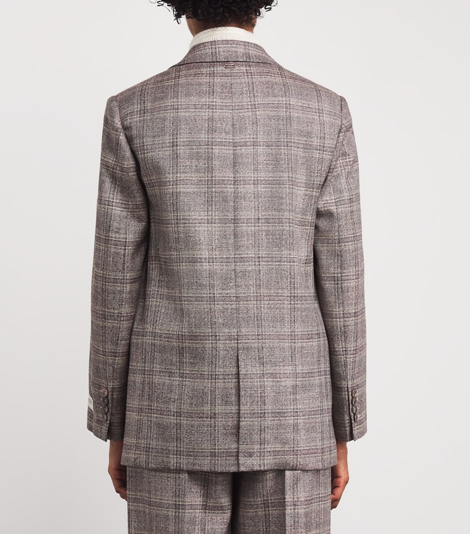 Wool-Blend Single-Breasted Blazer 708 GREY/LILAC Image 4