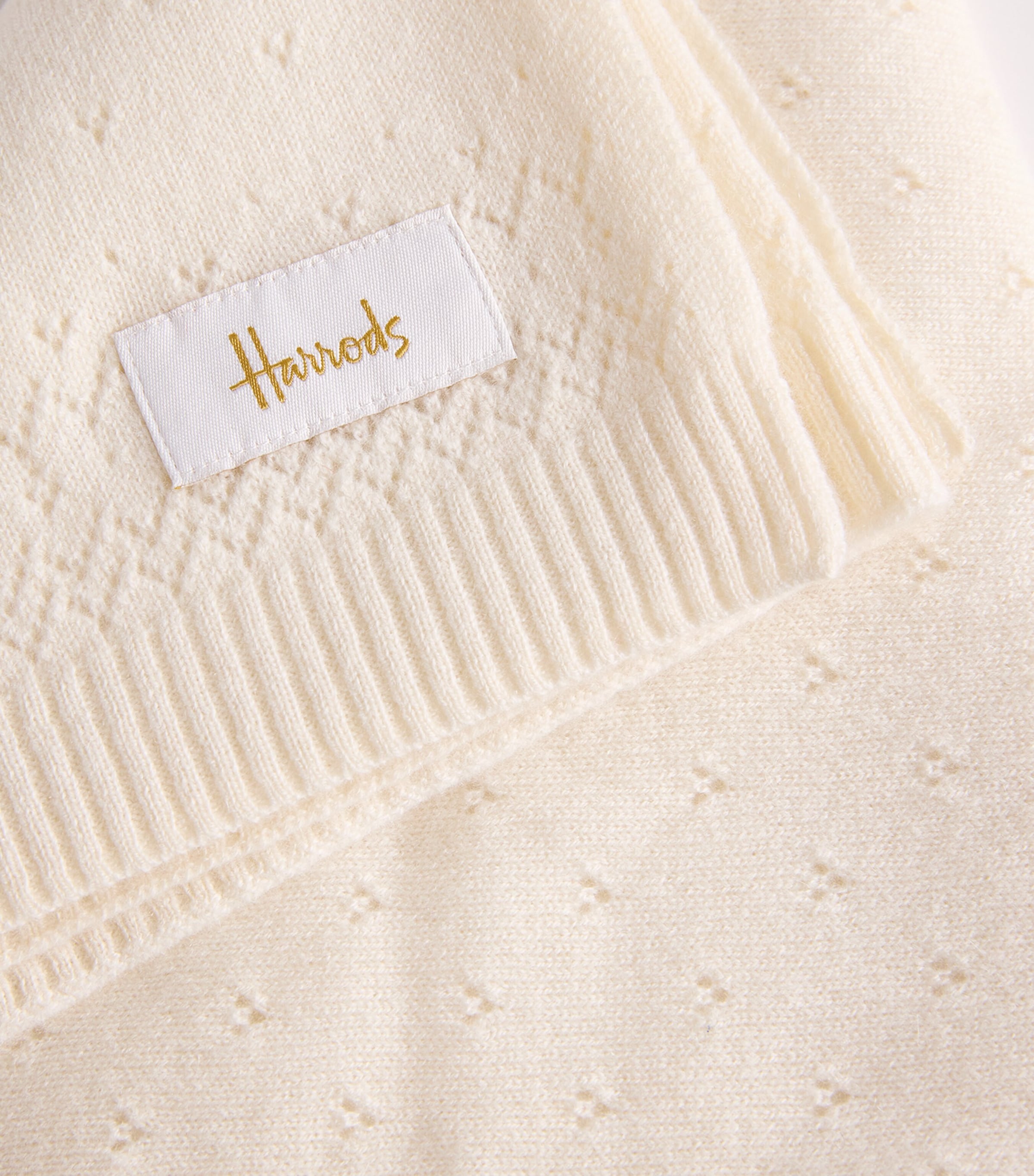 Harrods Cashmere Shawl Ivory Image 3